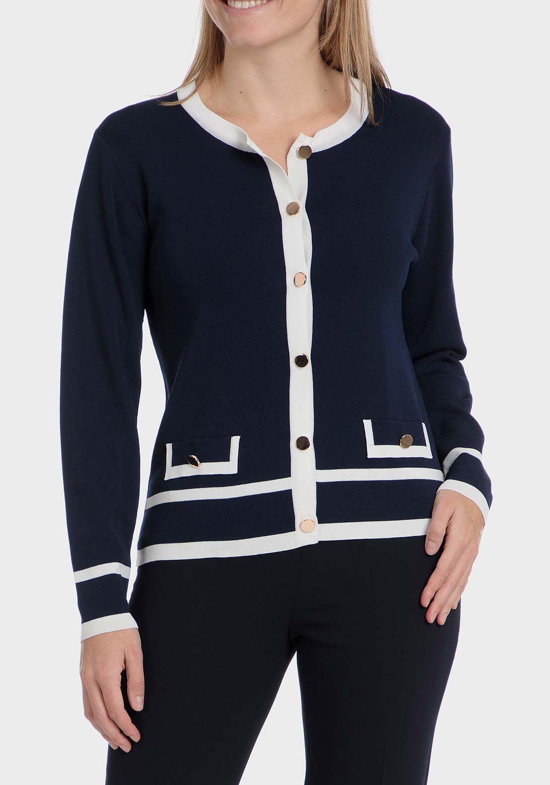 Punt Roma Two-tone jacket - Blue / Navy 1 Shaws Department Stores