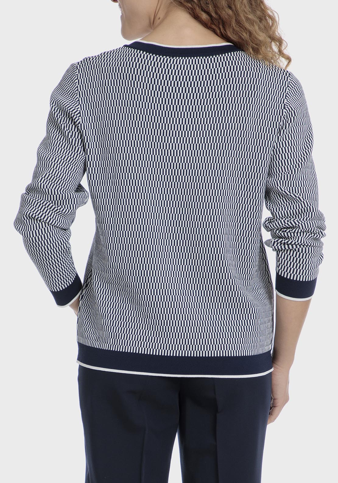 Punt Roma Jacquard Jacket - Blue / Navy 2 Shaws Department Stores
