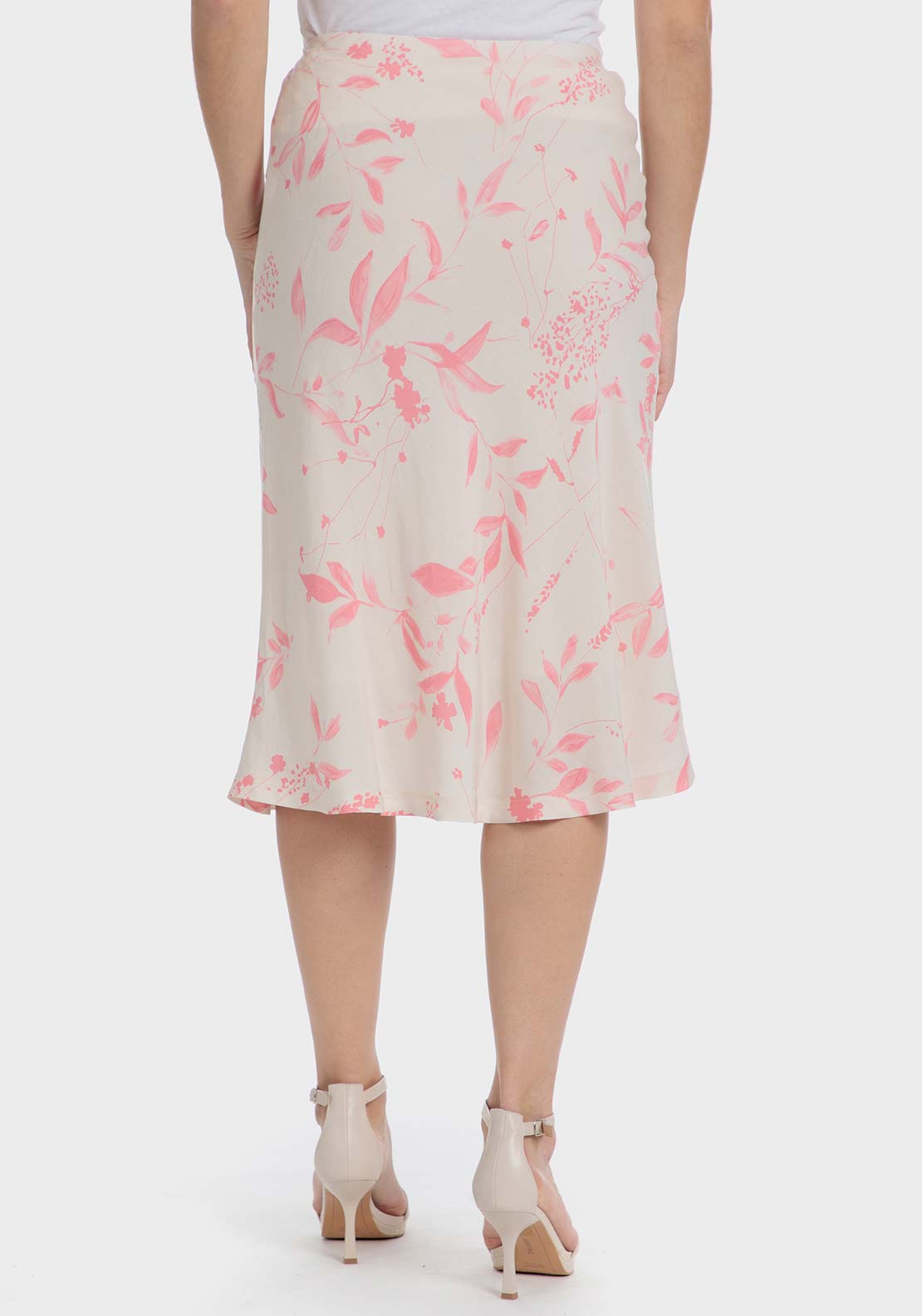 Punt Roma Floral linen skirt printed skirt - Pink Salmon 2 Shaws Department Stores