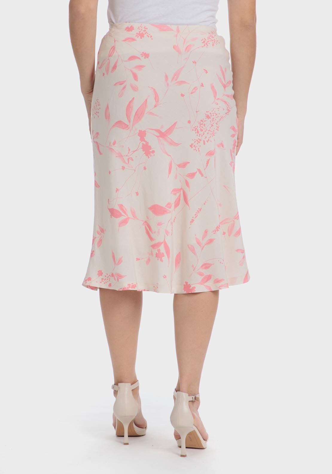 Punt Roma Floral linen skirt printed skirt - Pink 7 Shaws Department Stores