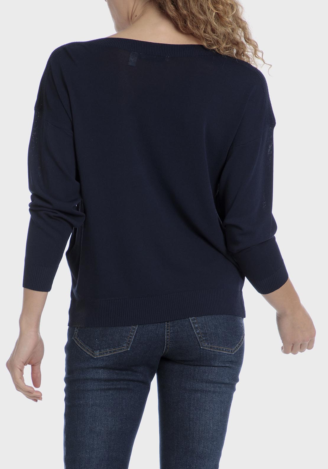 Punt Roma Basic Sweater - Blue / Navy 2 Shaws Department Stores