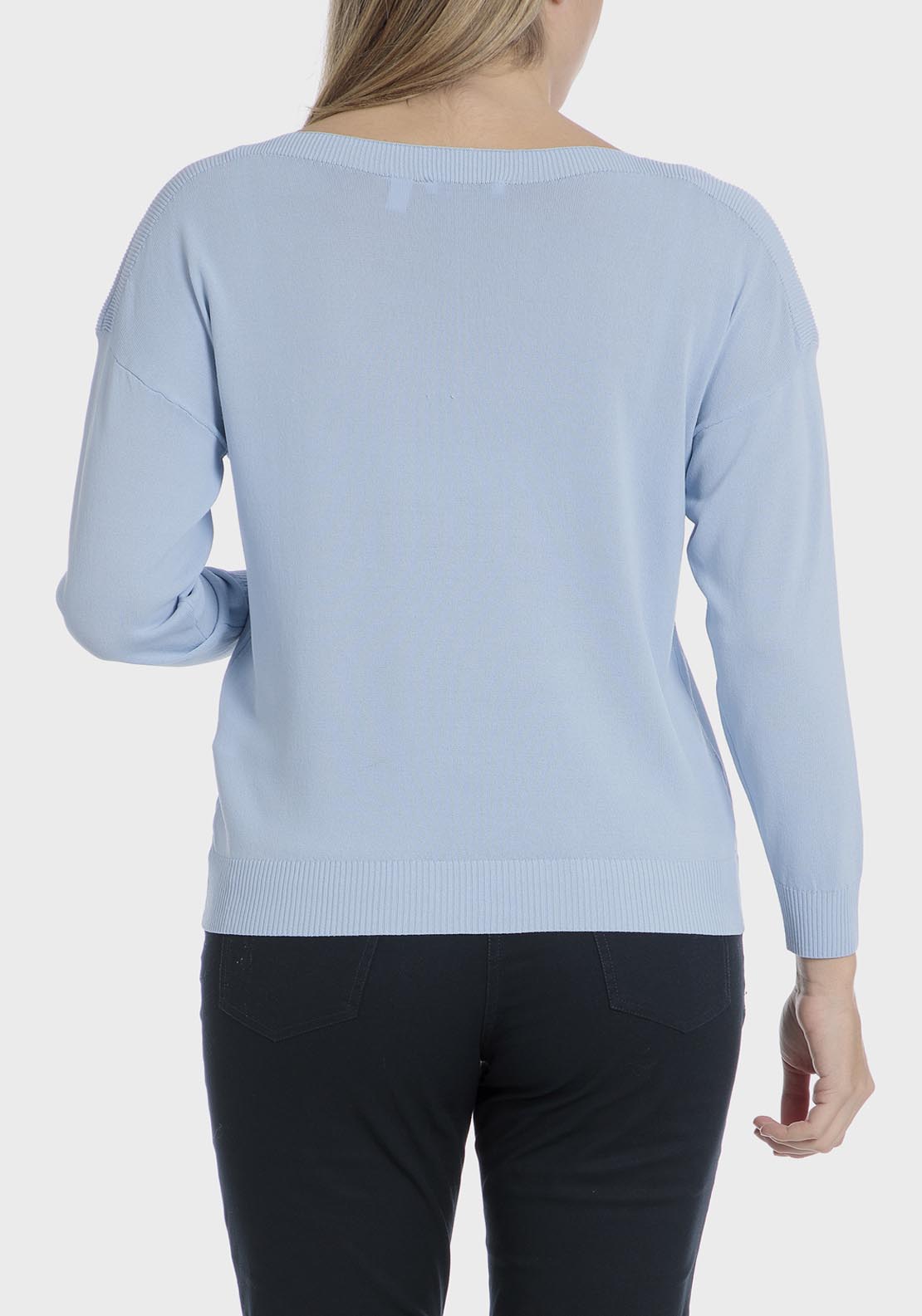 Punt Roma Basic Sweater - Blue 2 Shaws Department Stores