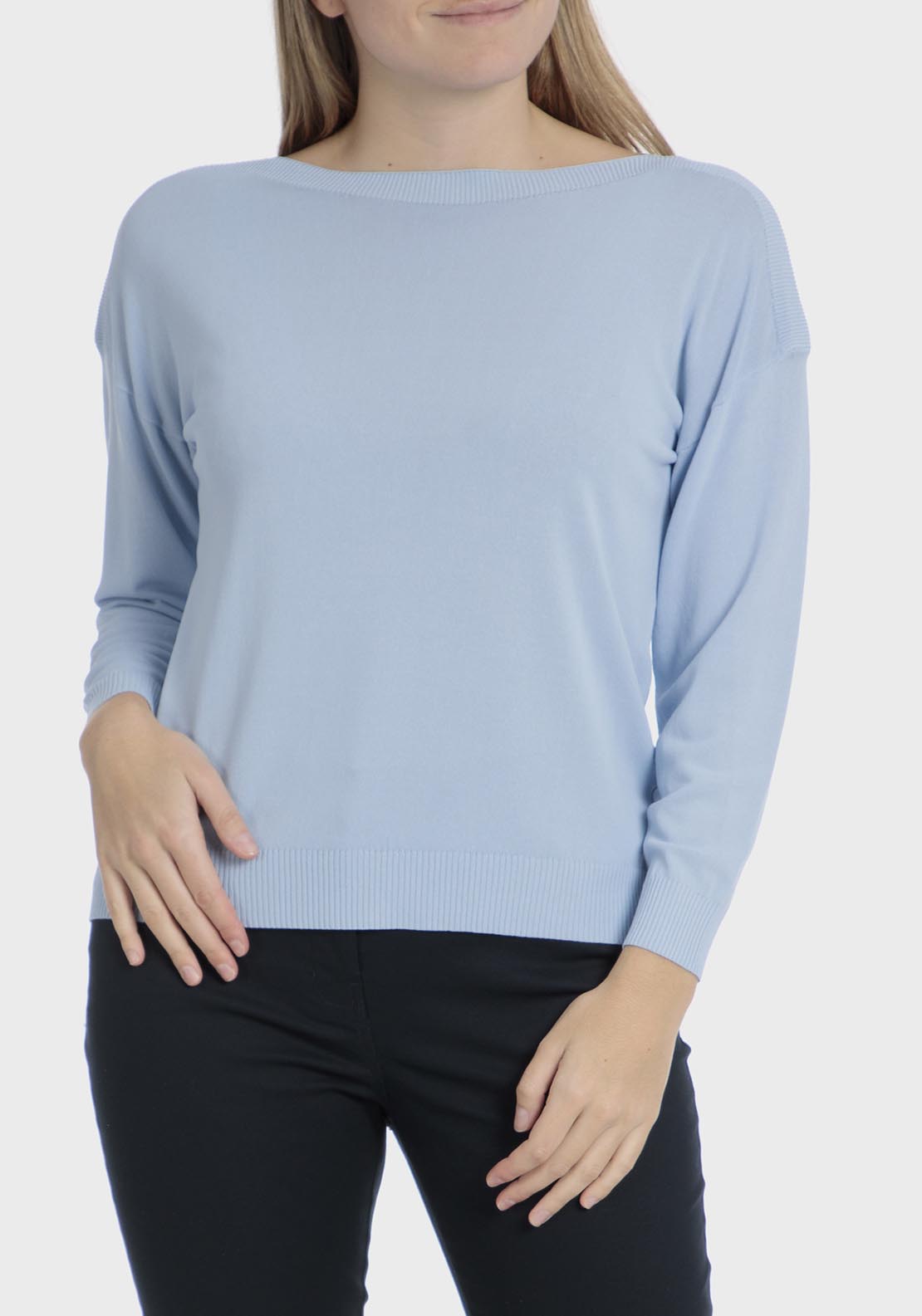 Punt Roma Basic Sweater - Blue 1 Shaws Department Stores