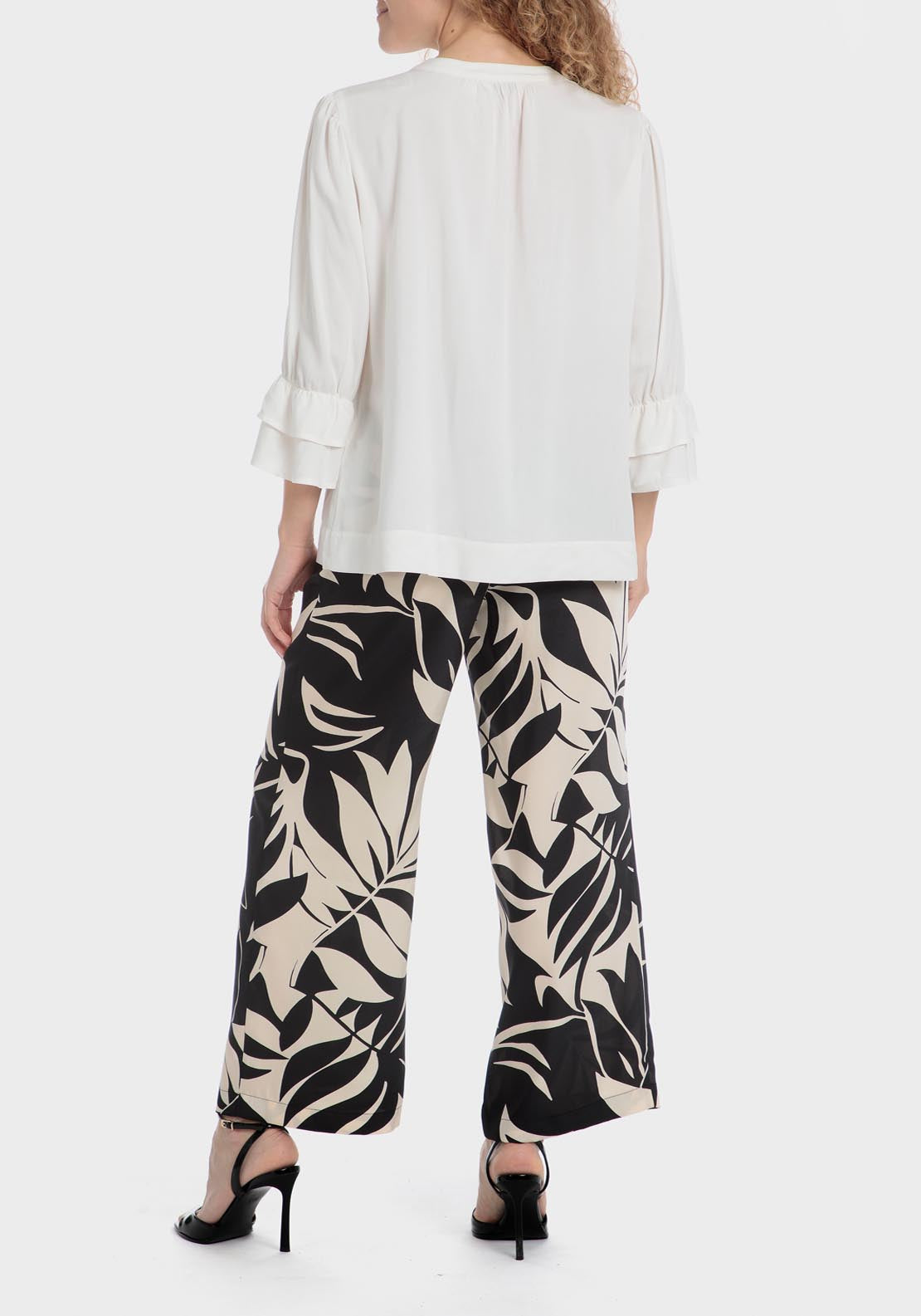 Punt Roma Printed Trousers - Black 2 Shaws Department Stores