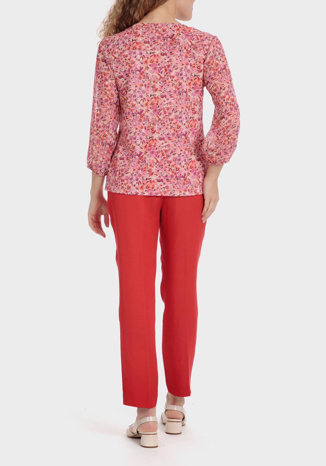 Punt Roma Linen Blend Trousers - Red 4 Shaws Department Stores