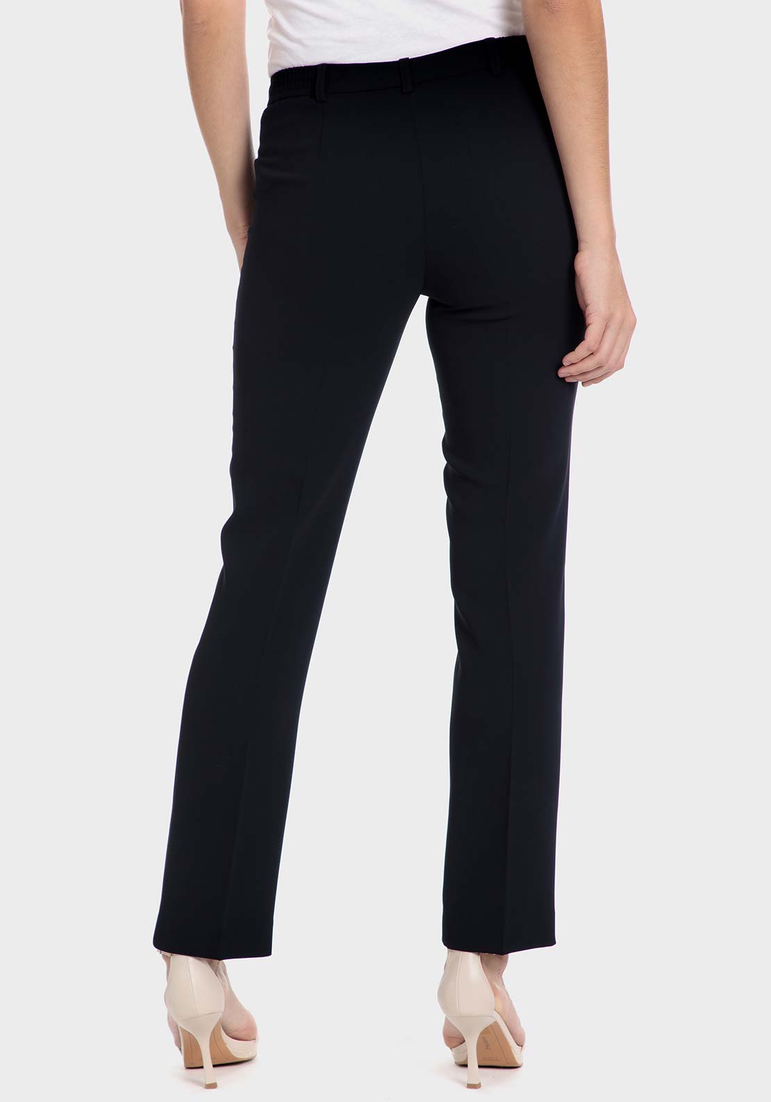 Punt Roma Crepe trousers with elastic - Blue / Navy 2 Shaws Department Stores