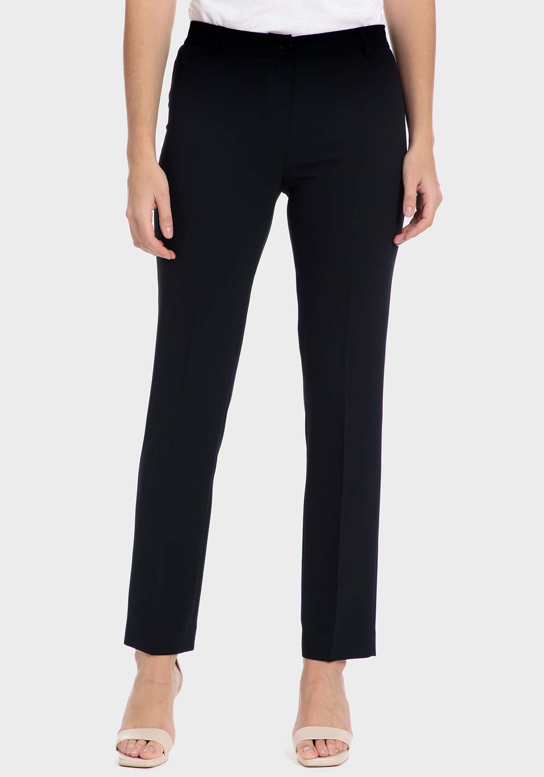 Punt Roma Crepe trousers with elastic - Blue / Navy 1 Shaws Department Stores