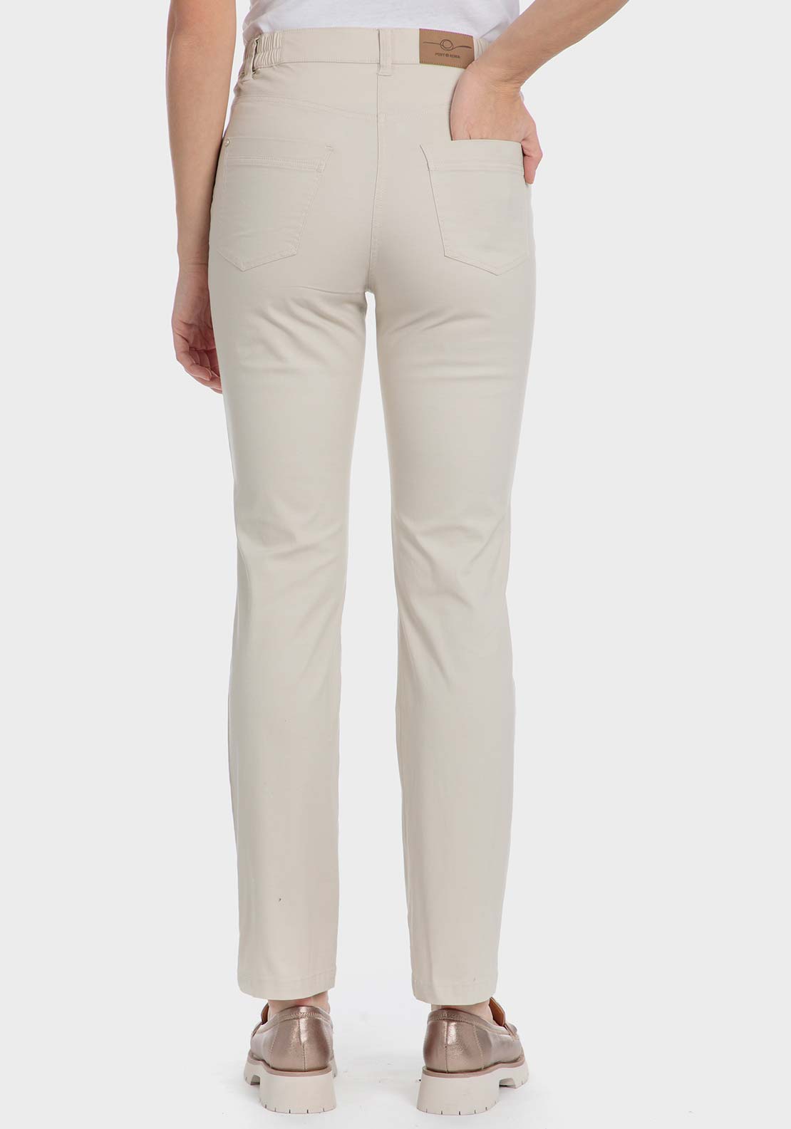 Punt Roma Cotton trousers with elastic - Sand 2 Shaws Department Stores