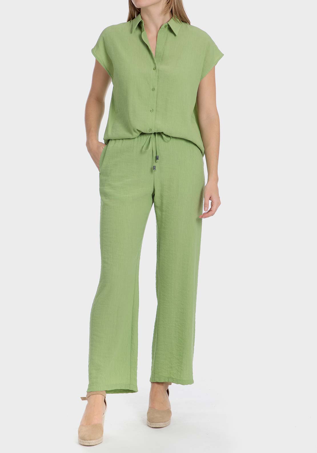 Punt Roma Green trousers - Green 3 Shaws Department Stores