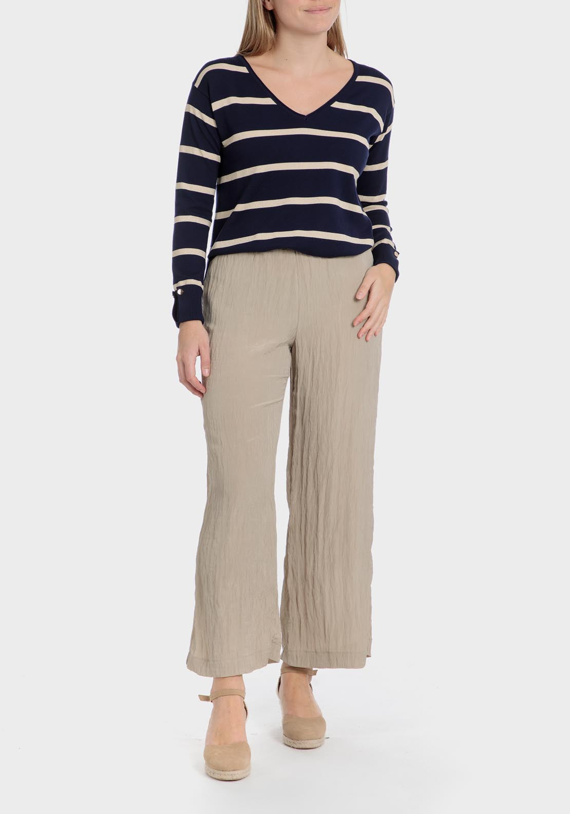 Punt Roma Fantasy Trousers - Beige 1 Shaws Department Stores