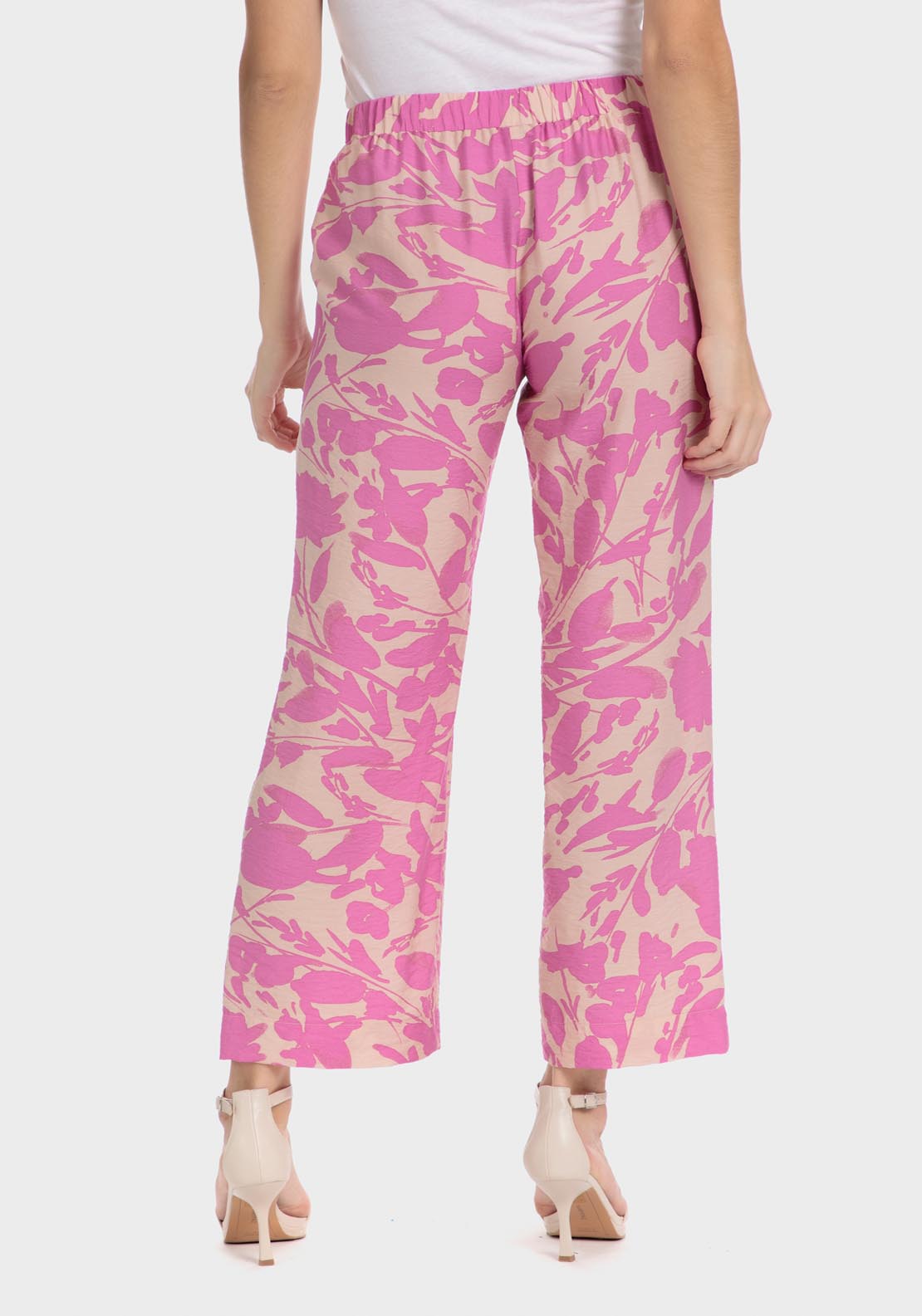 Punt Roma Printed Trousers - Fuchsia 2 Shaws Department Stores