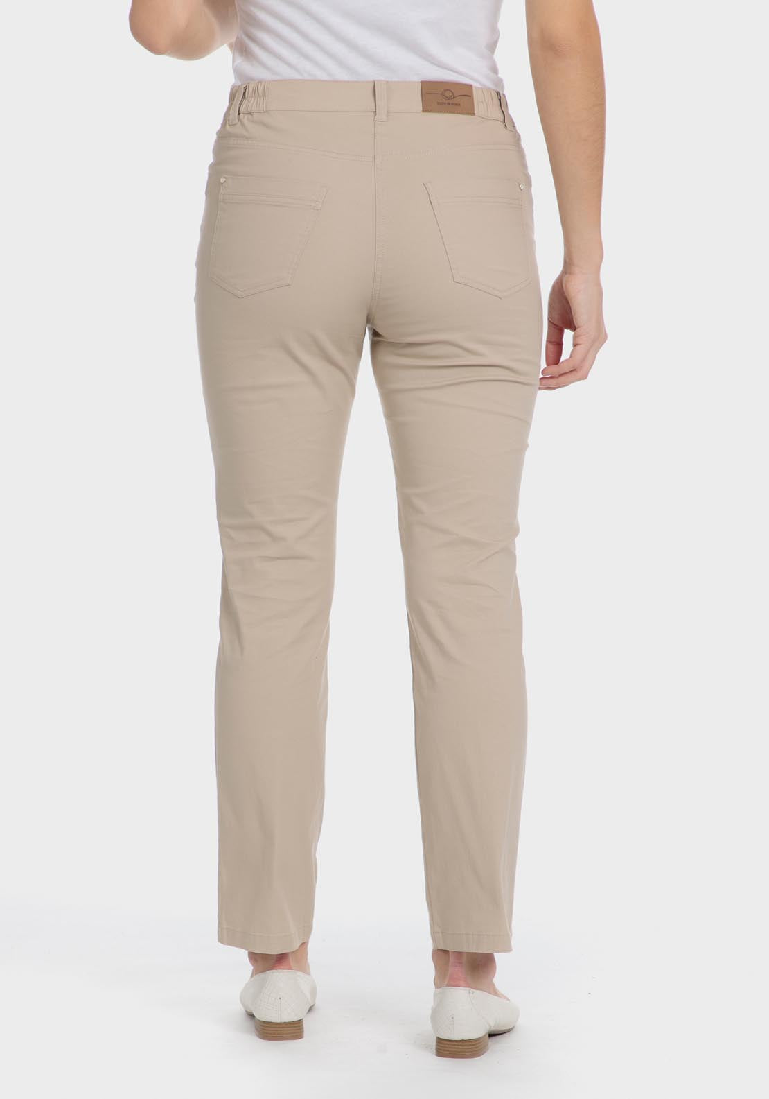 Punt Roma Cotton trousers with elastic - Blue / Navy 12 Shaws Department Stores