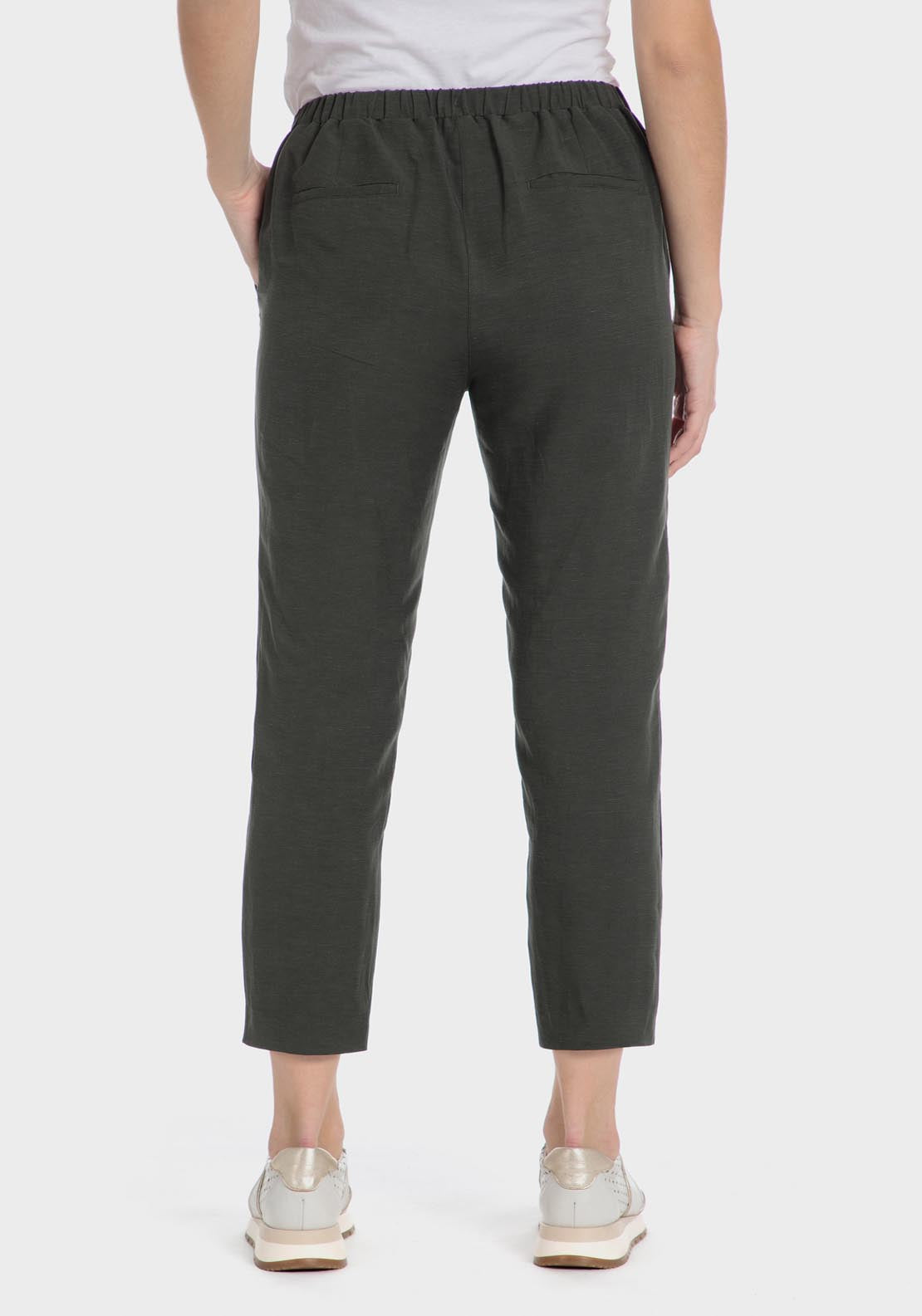 Punt Roma Linen trousers - Green 6 Shaws Department Stores