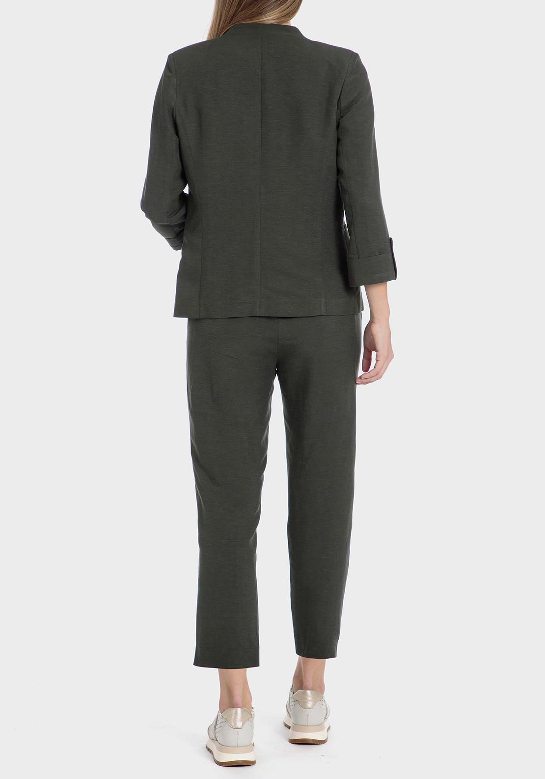 Punt Roma Linen trousers - Green 4 Shaws Department Stores