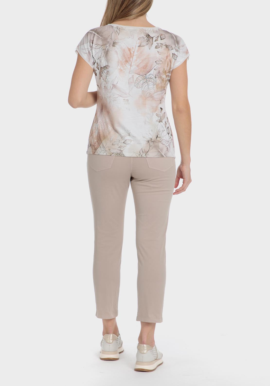 Punt Roma Cotton crop trousers - Beige 2 Shaws Department Stores