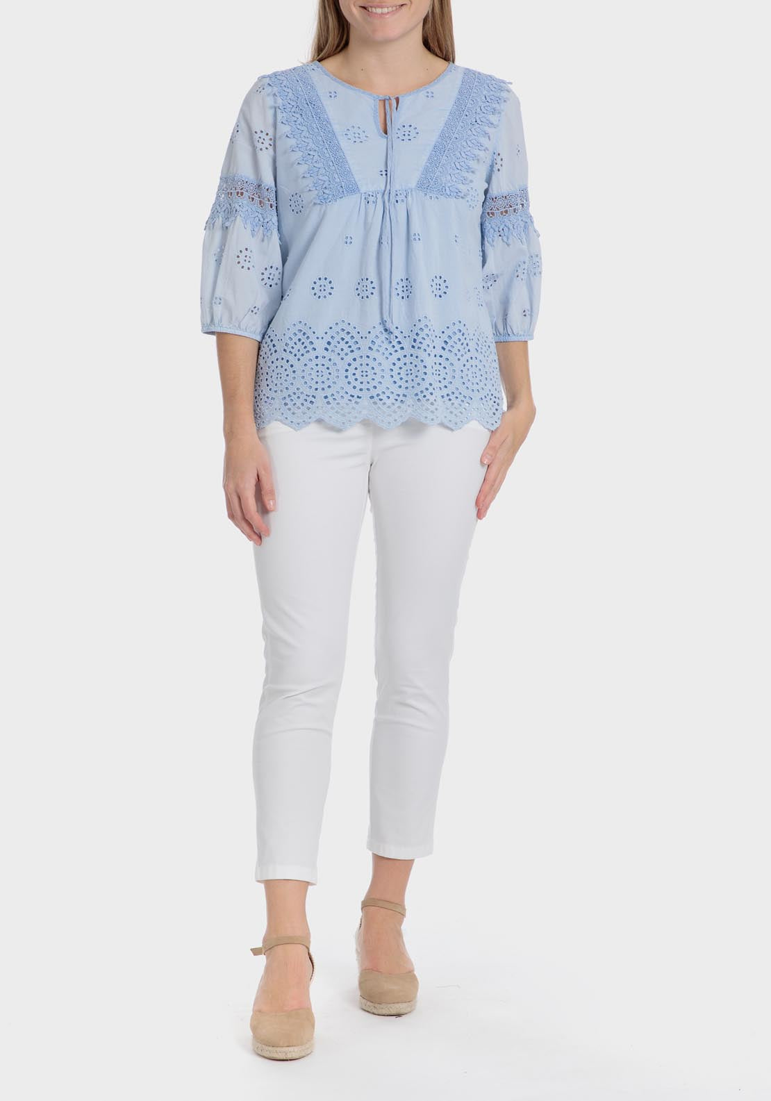 Punt Roma Capri Trousers - White 3 Shaws Department Stores
