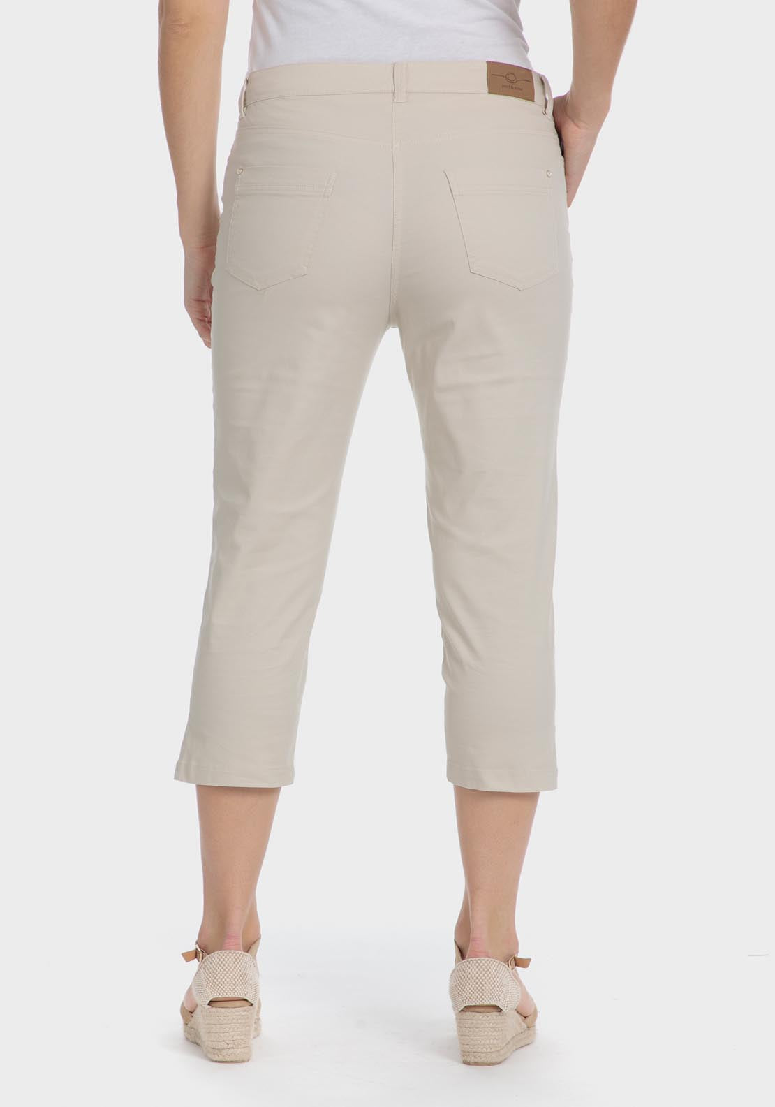 Punt Roma Cotton crop trousers - Sand 5 Shaws Department Stores