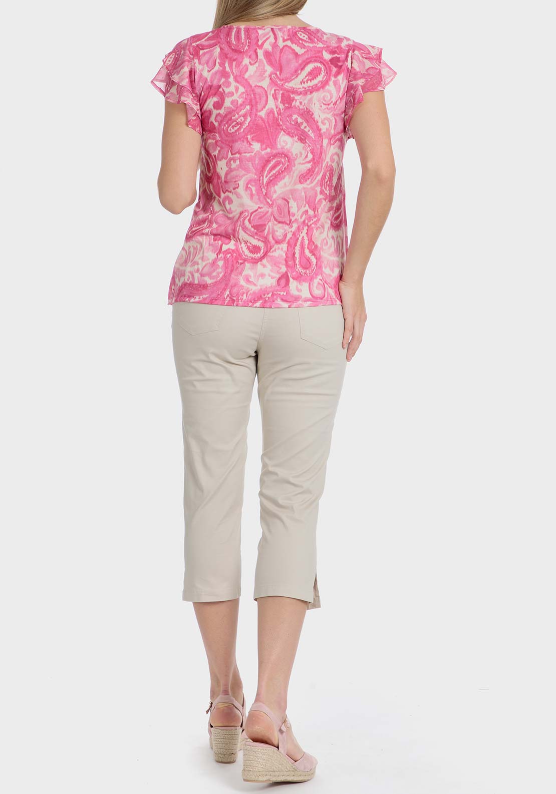 Punt Roma Cotton crop trousers - Sand 4 Shaws Department Stores