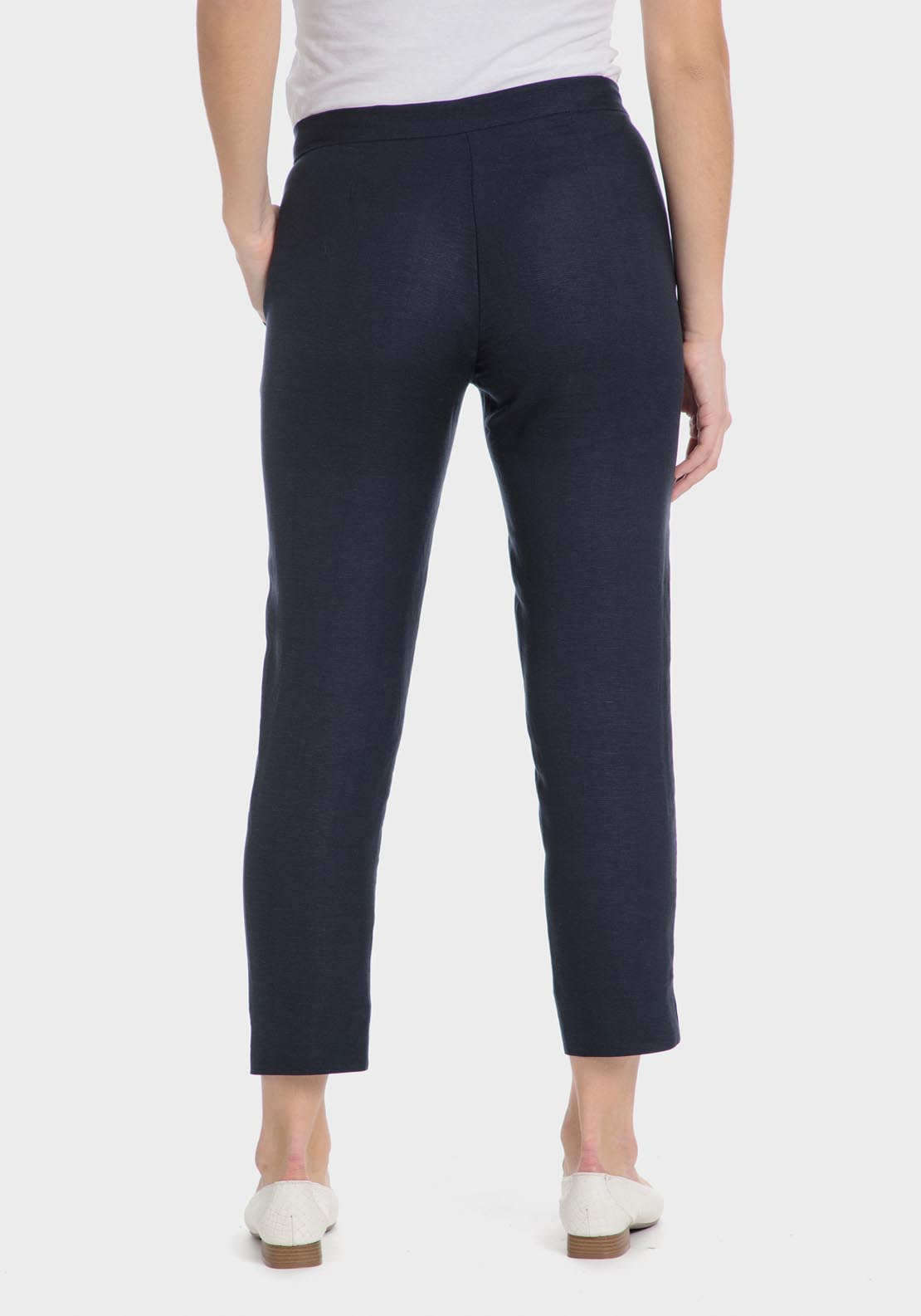Punt Roma Linen Trousers - Blue / Navy 2 Shaws Department Stores
