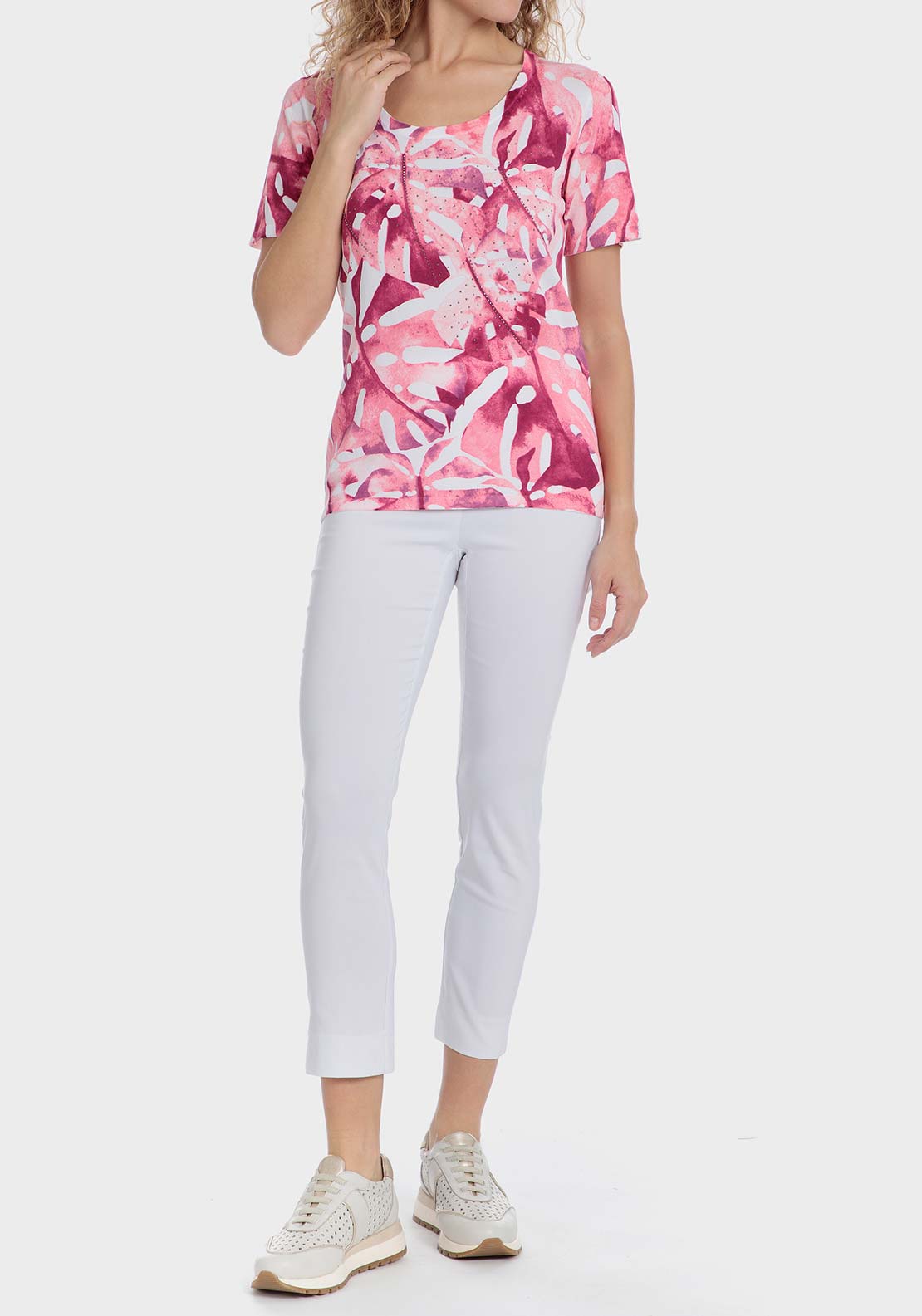 Punt Roma Capri trousers - White 3 Shaws Department Stores