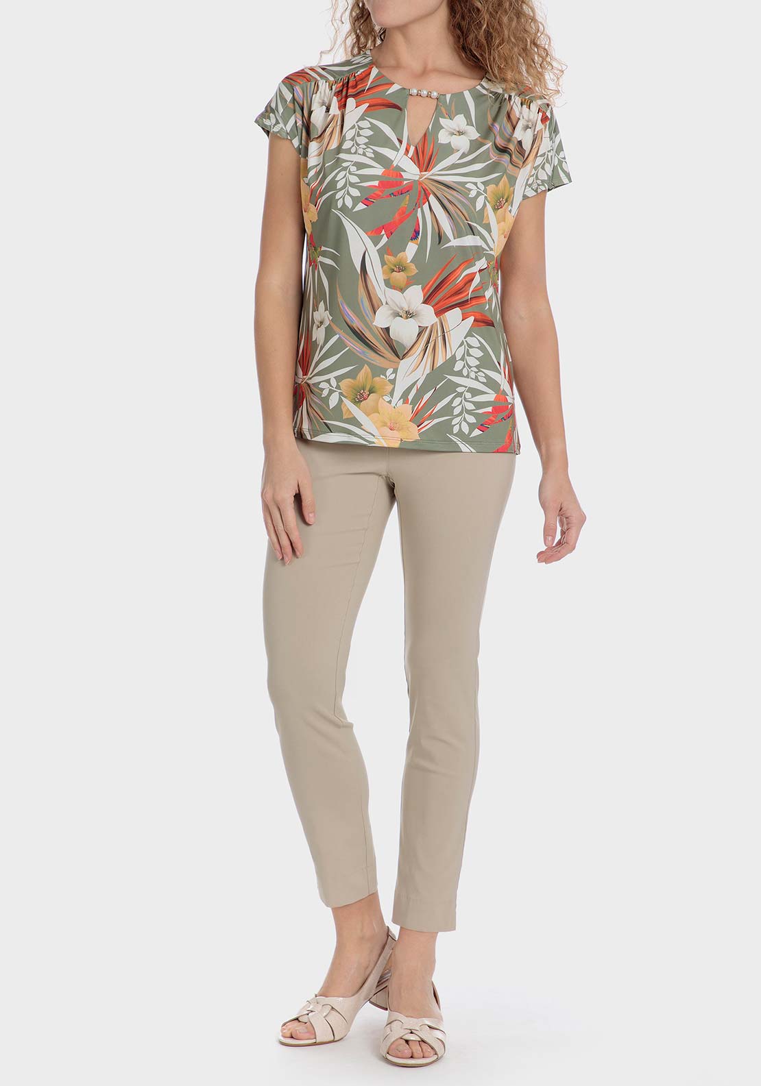 Punt Roma Capri trousers - Beige 3 Shaws Department Stores