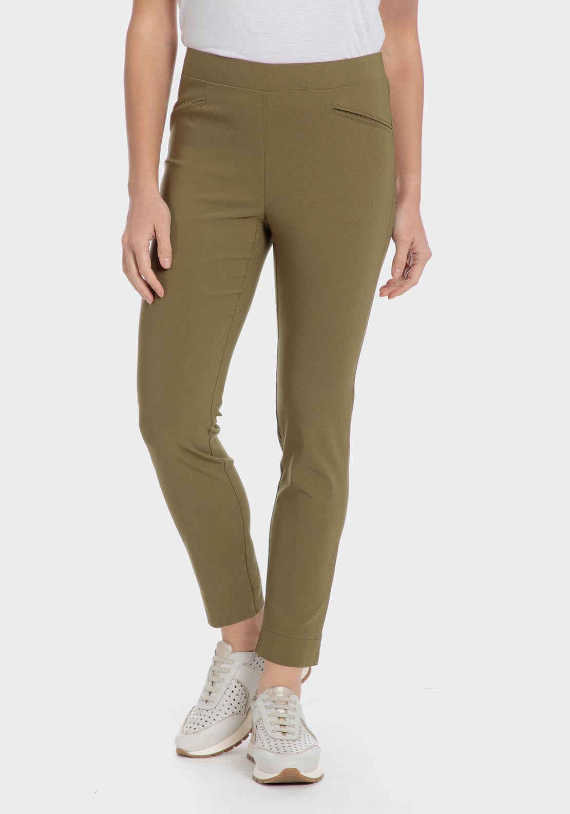 Punt Roma Capri trousers - White / Green 5 Shaws Department Stores