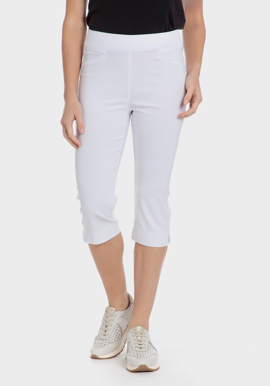 Punt Roma Cropped Trousers - White 1 Shaws Department Stores
