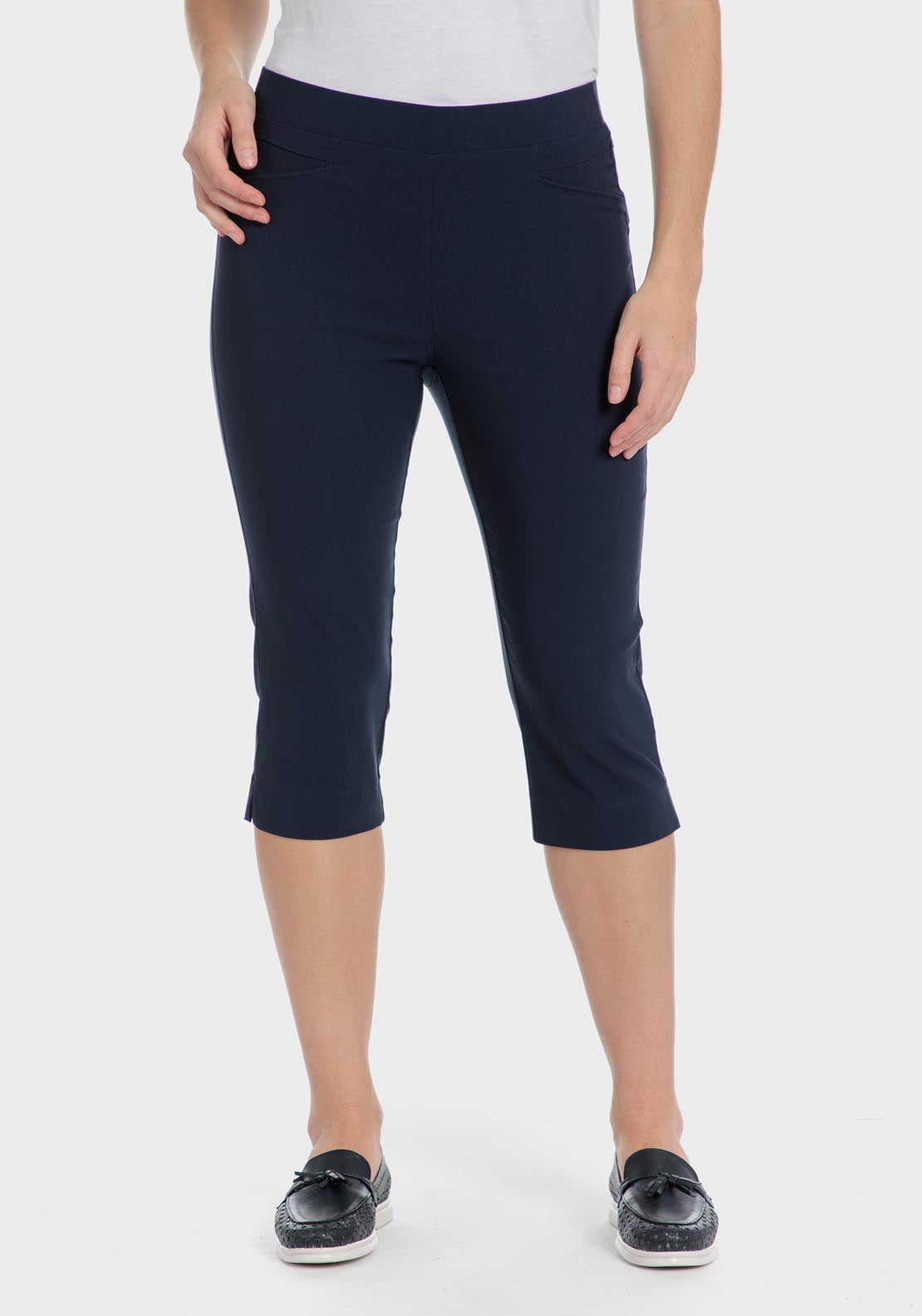 Punt Roma Cropped Trousers - Blue / Navy 1 Shaws Department Stores
