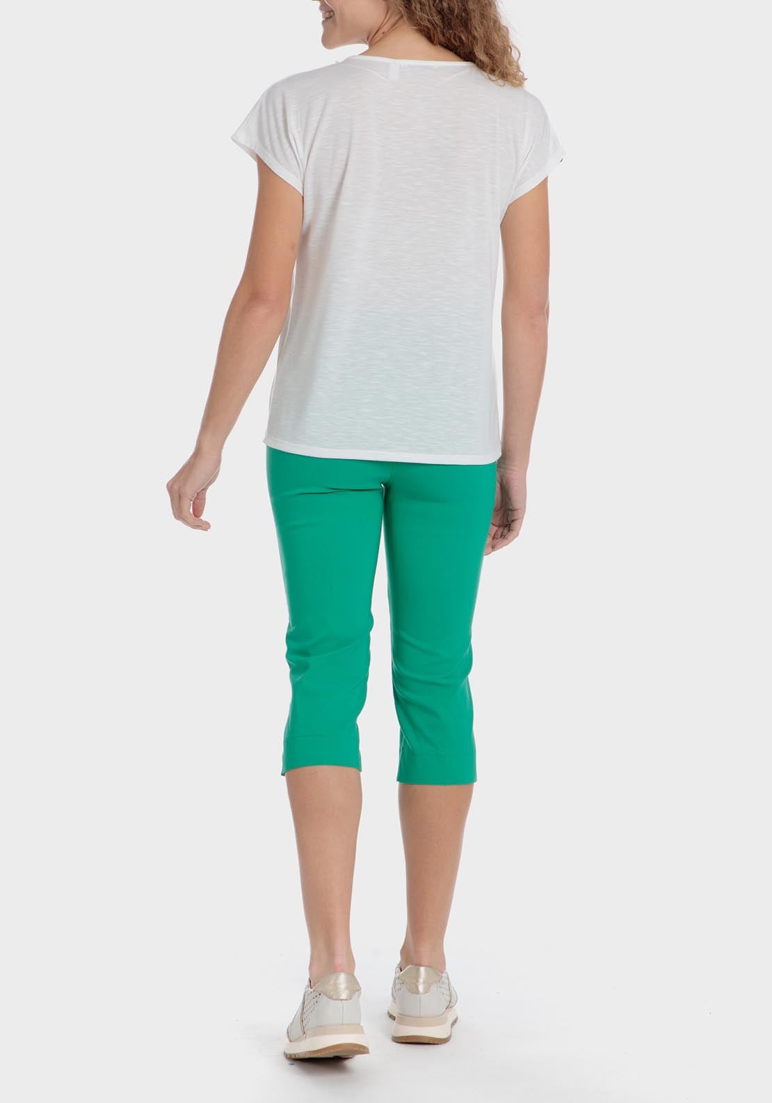 Punt Roma Cropped Trousers - Green 4 Shaws Department Stores