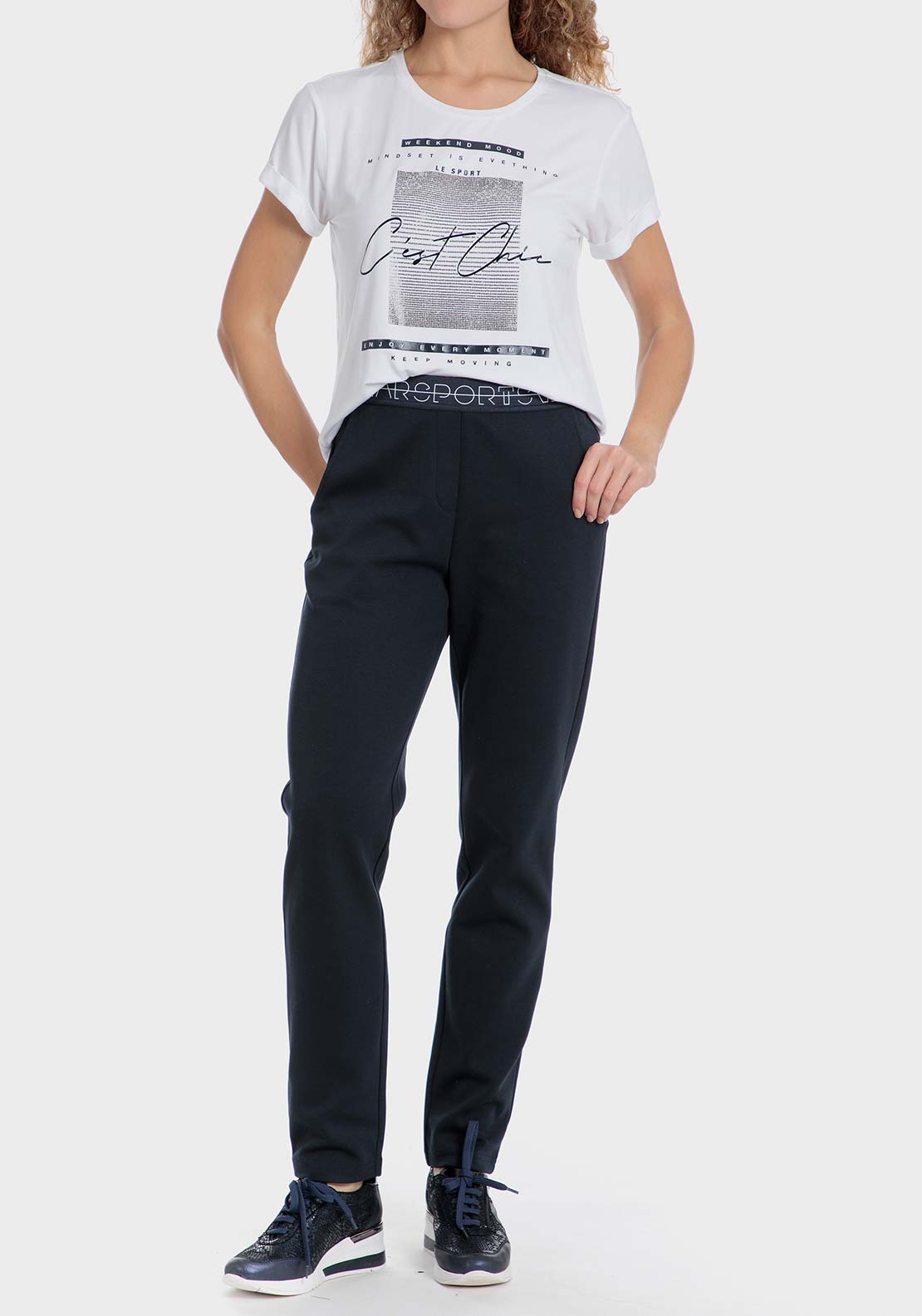 Punt Roma Comfy trousers - Blue / Navy 3 Shaws Department Stores
