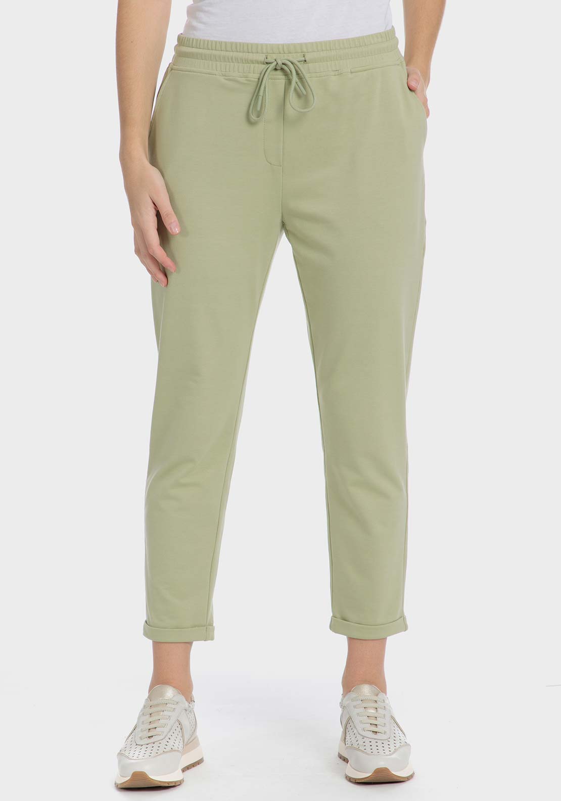 Punt Roma Comfy trousers - Green Sage 3 Shaws Department Stores