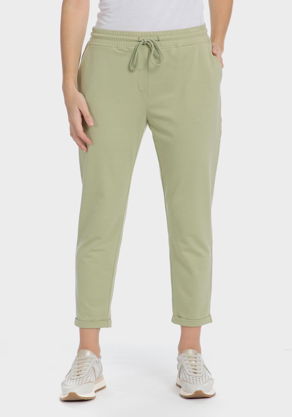 Punt Roma Comfy trousers - Green Sage 6 Shaws Department Stores