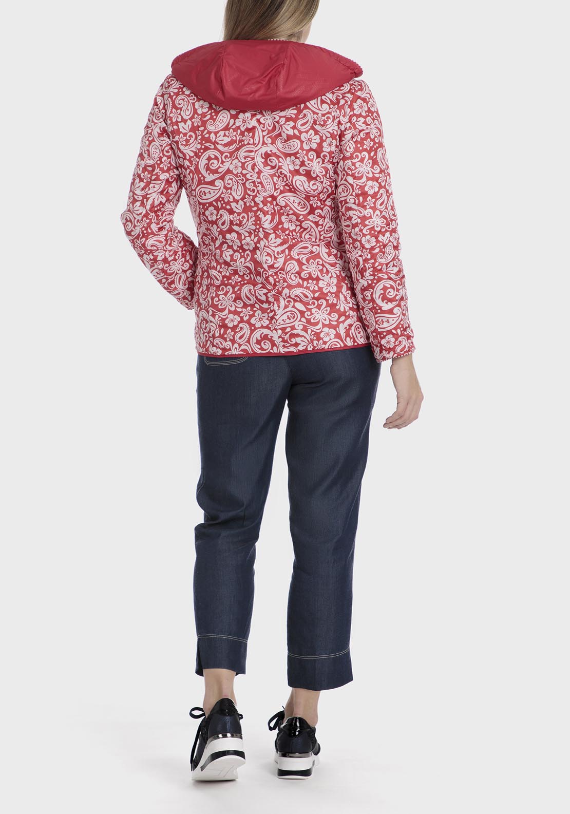 Punt Roma Reversible Printed Parka - Red 7 Shaws Department Stores