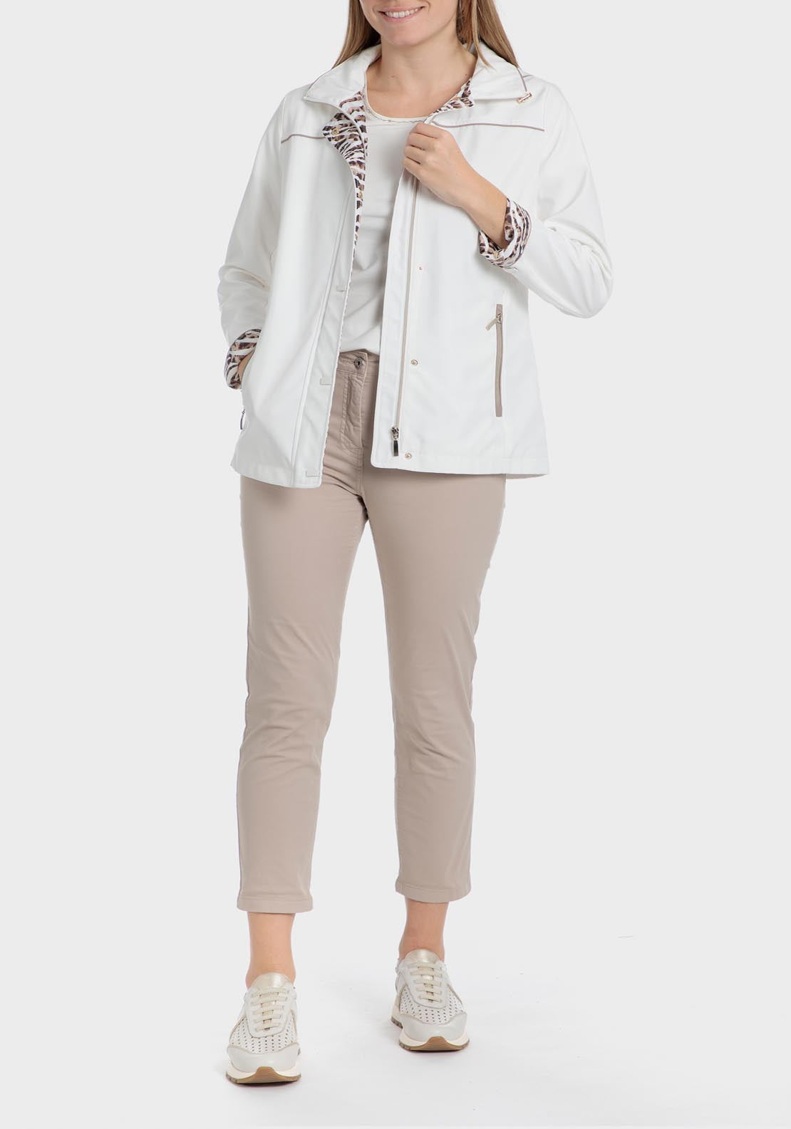 Punt Roma Parka With Hood - White 3 Shaws Department Stores