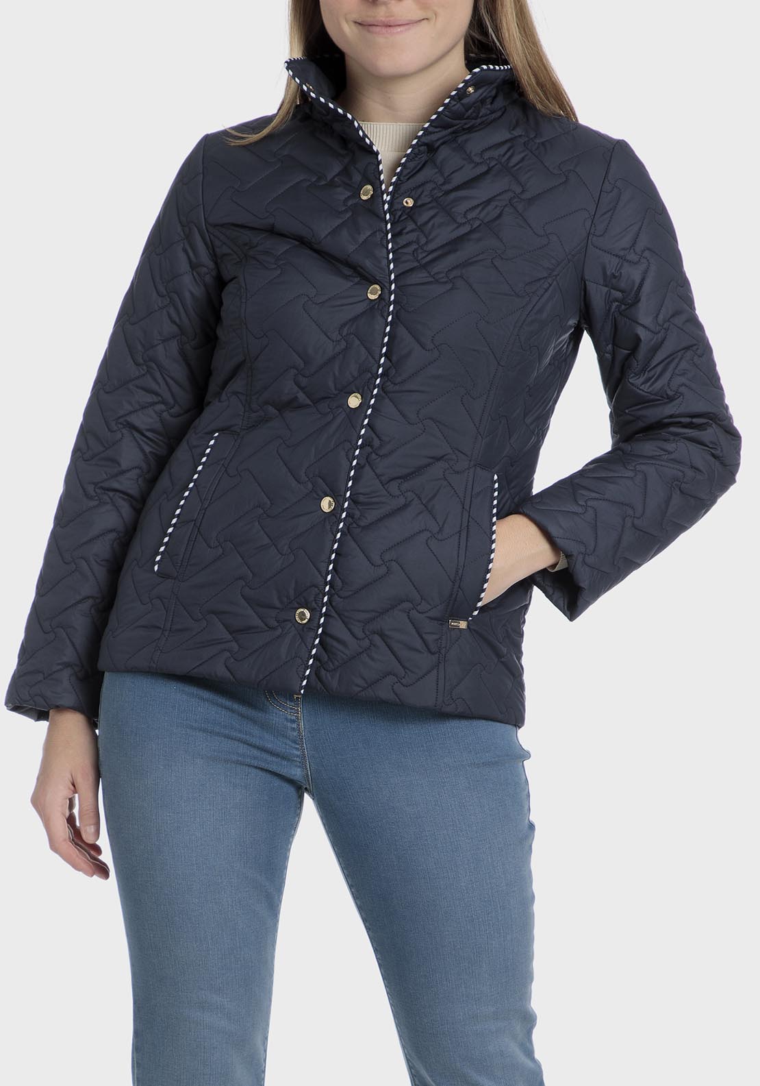 Punt Roma Padded parka jacket - Blue / Navy 7 Shaws Department Stores
