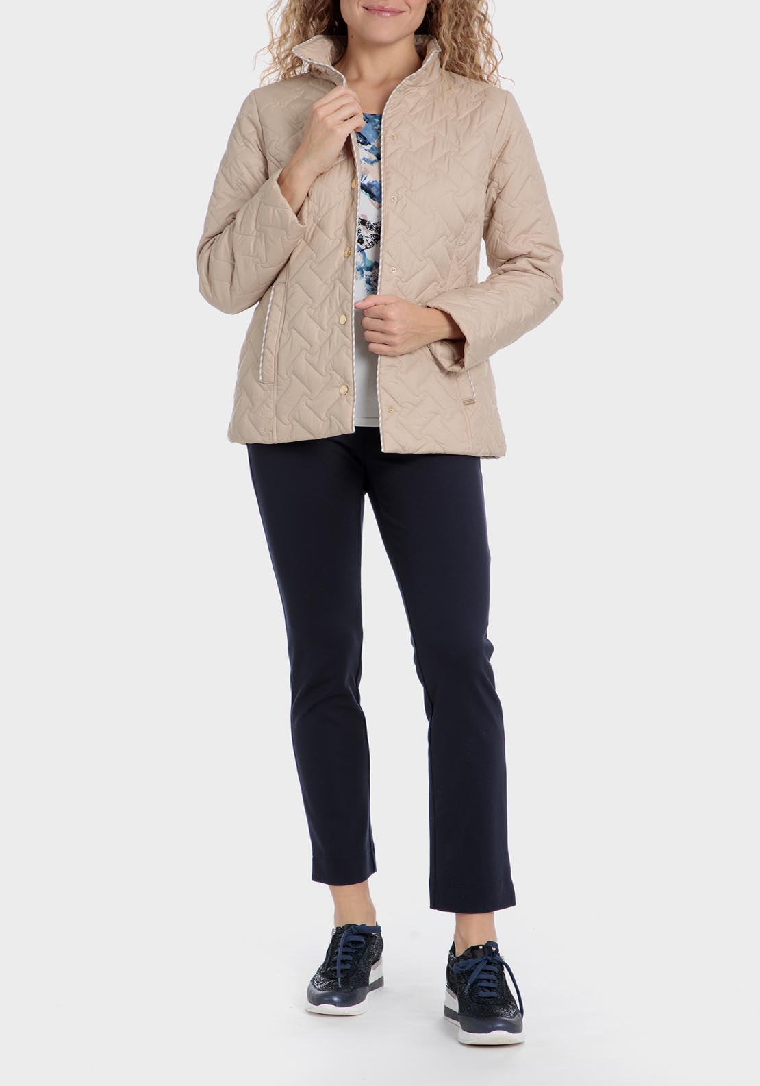 Punt Roma Padded parka jacket - Beige 8 Shaws Department Stores