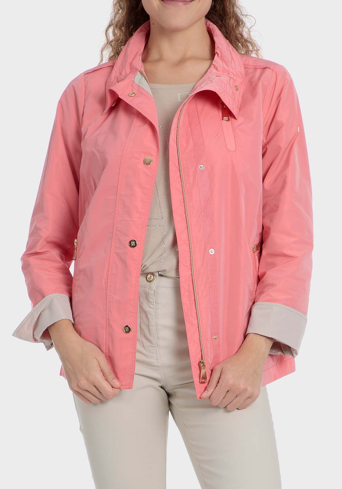 Punt Roma Parka with pockets - Orange 1 Shaws Department Stores