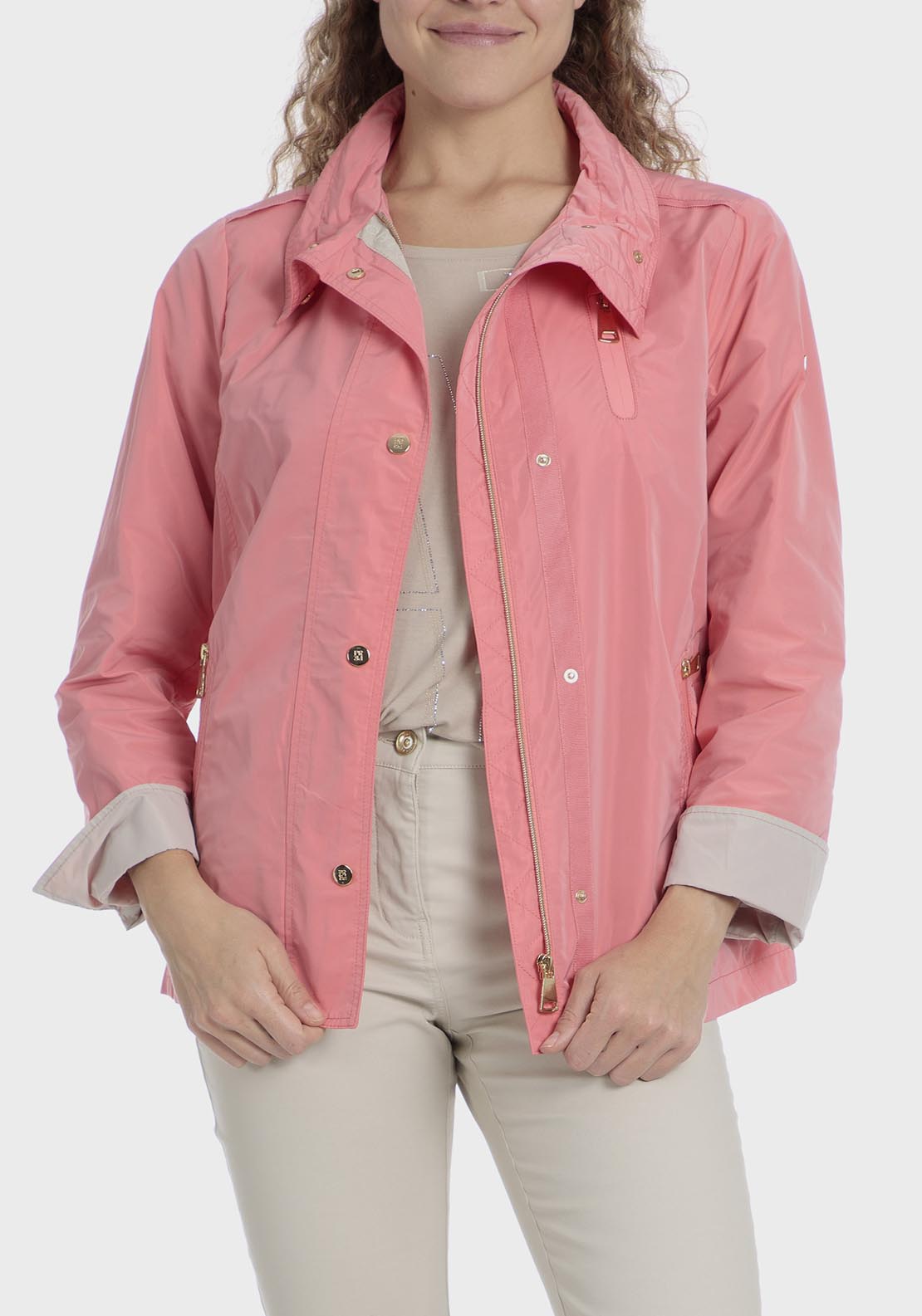 Punt Roma Parka with pockets - Orange 7 Shaws Department Stores
