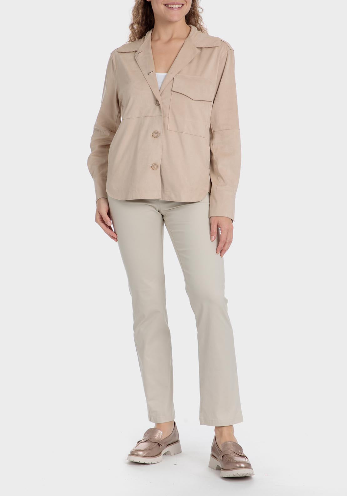 Punt Roma Suede Overshirt - Sand 3 Shaws Department Stores