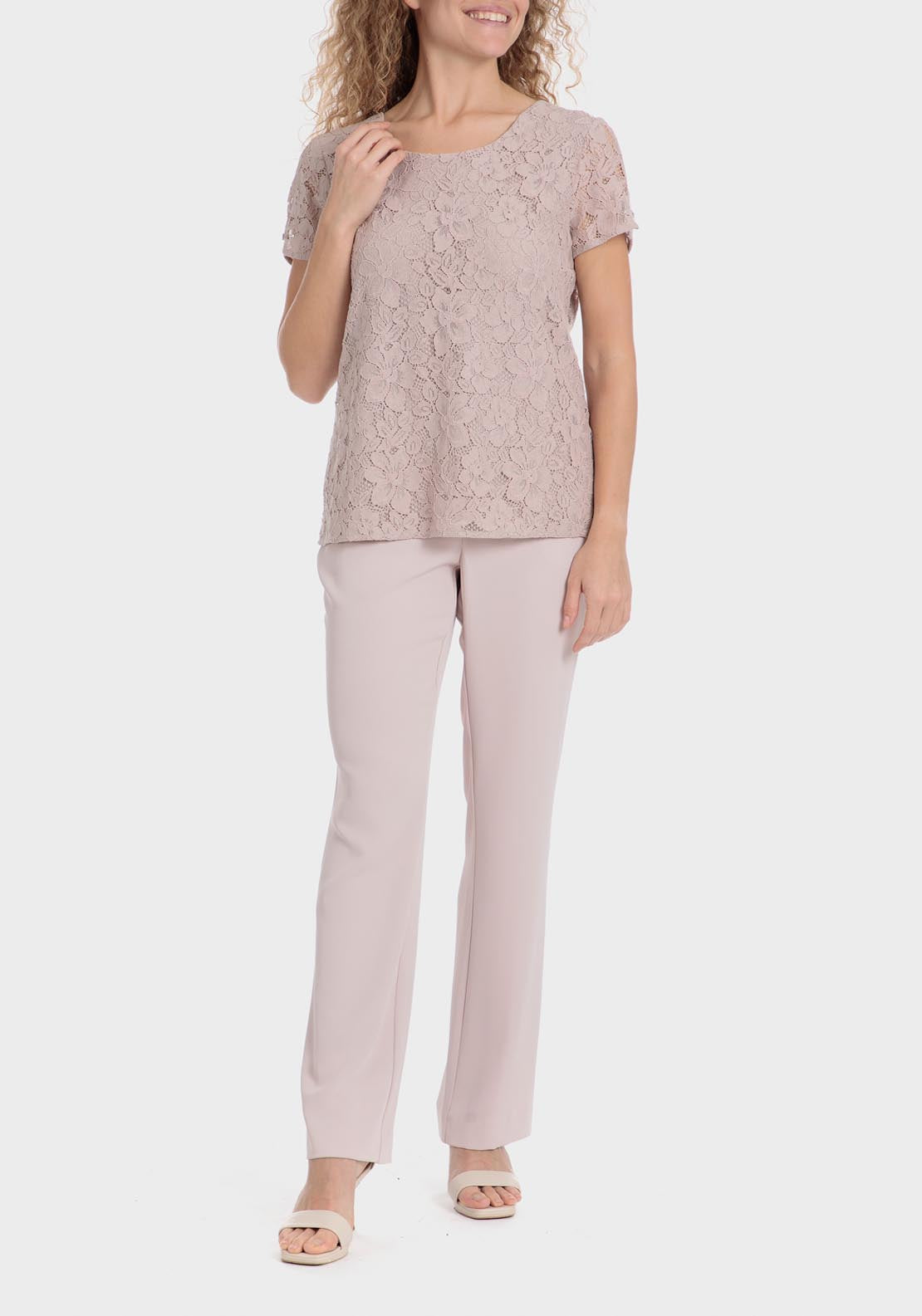 Punt Roma Lace Top - Pink Powder 3 Shaws Department Stores
