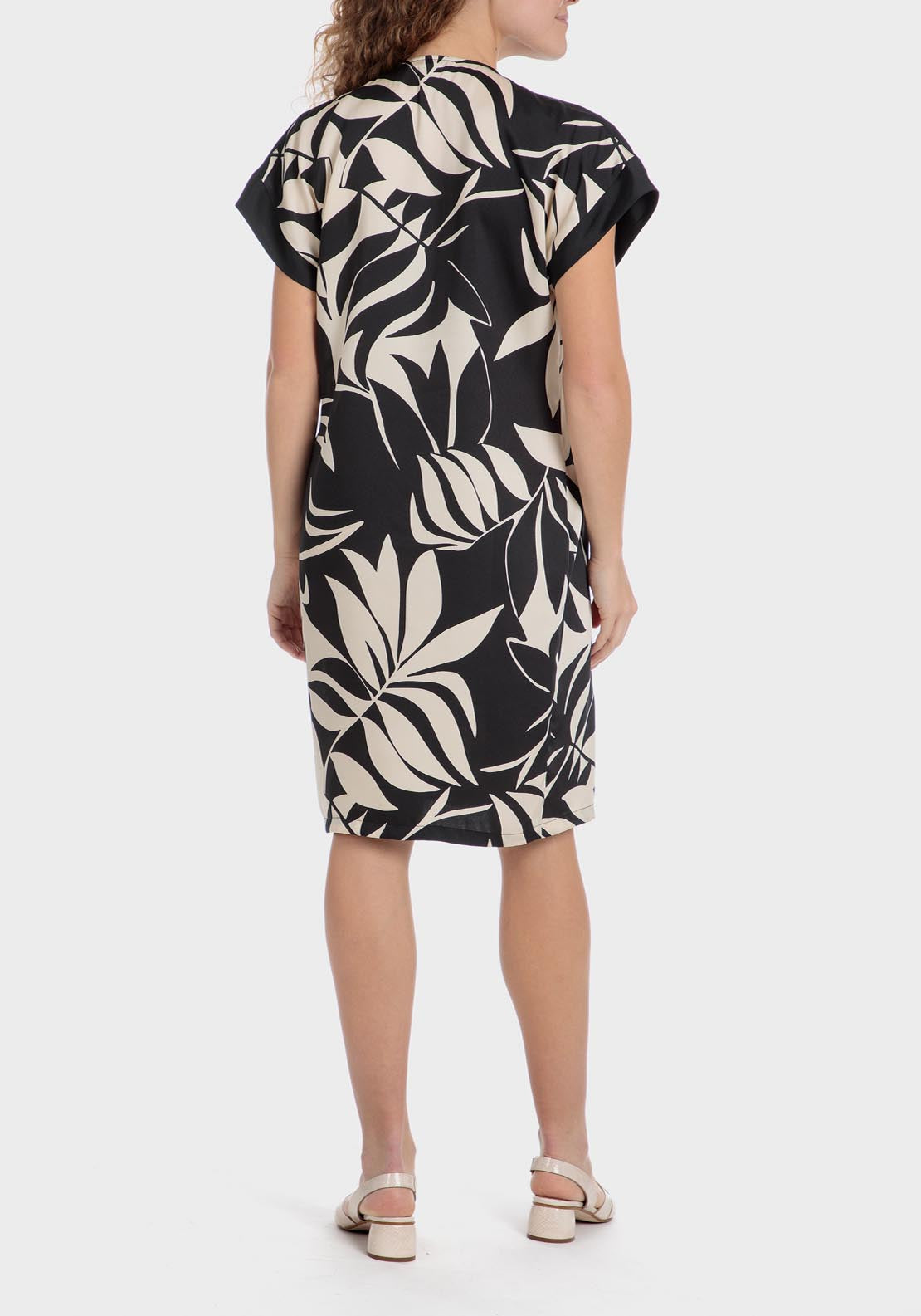 Punt Roma Printed Dress - Black 1 Shaws Department Stores