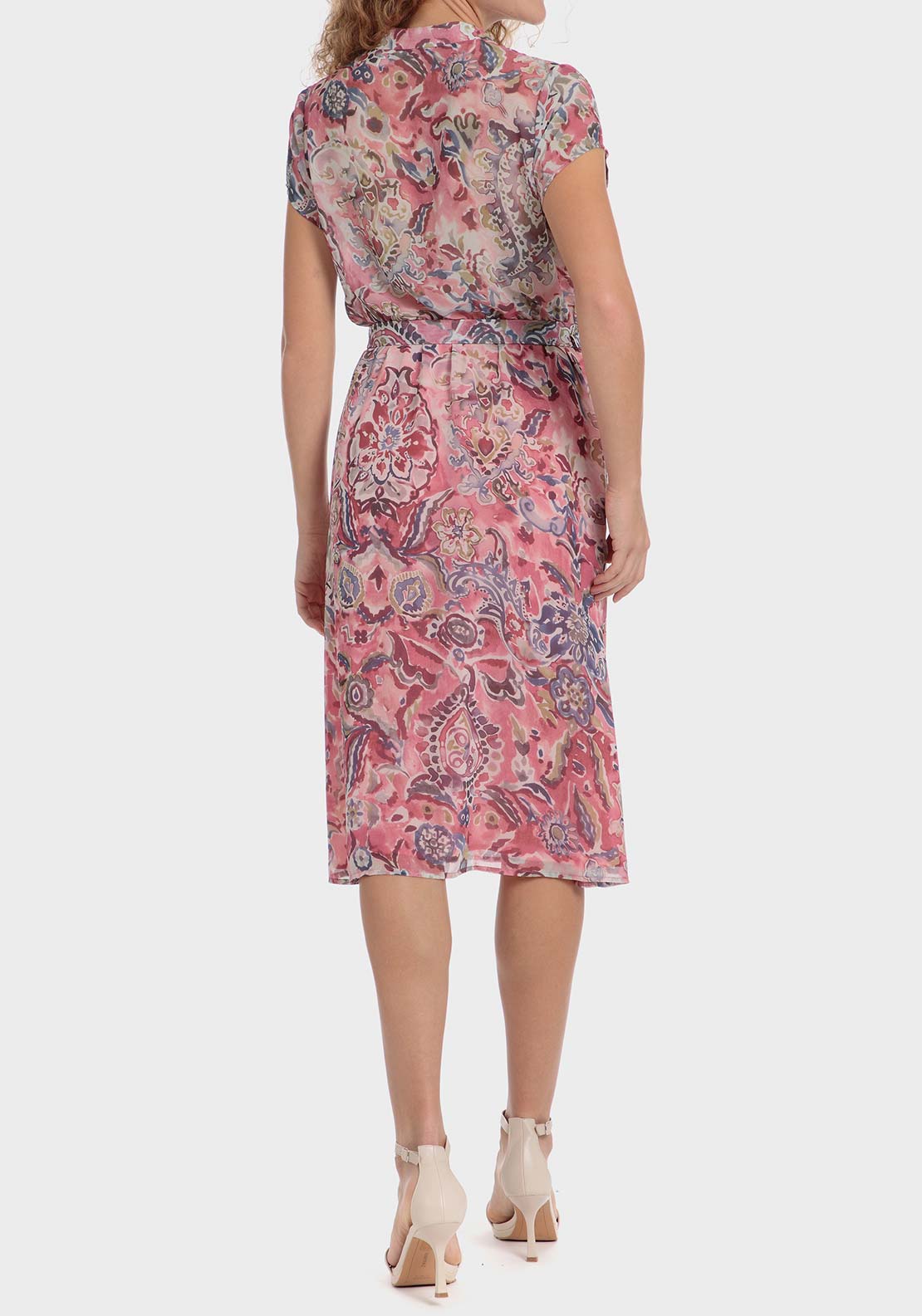 Punt Roma Printed dress - Pink 3 Shaws Department Stores