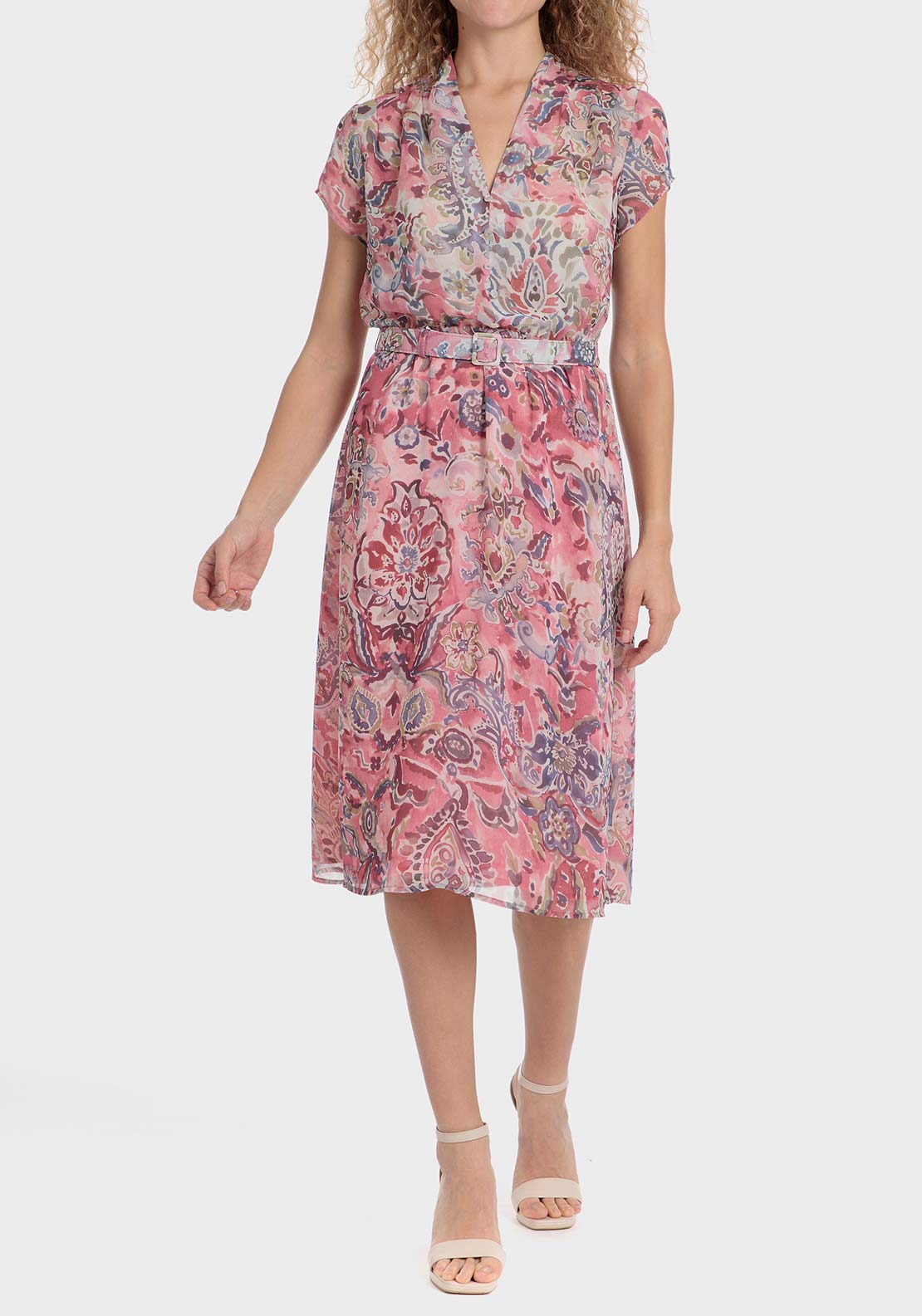 Punt Roma Printed dress - Pink 2 Shaws Department Stores