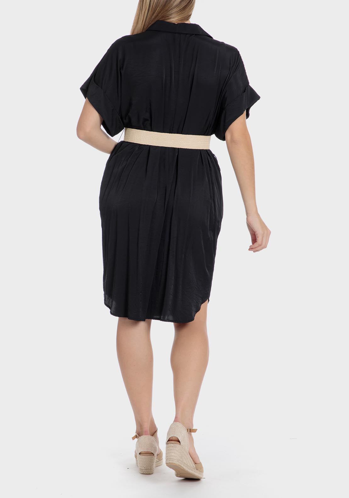 Punt Roma Black Shirt Dress - Black 2 Shaws Department Stores