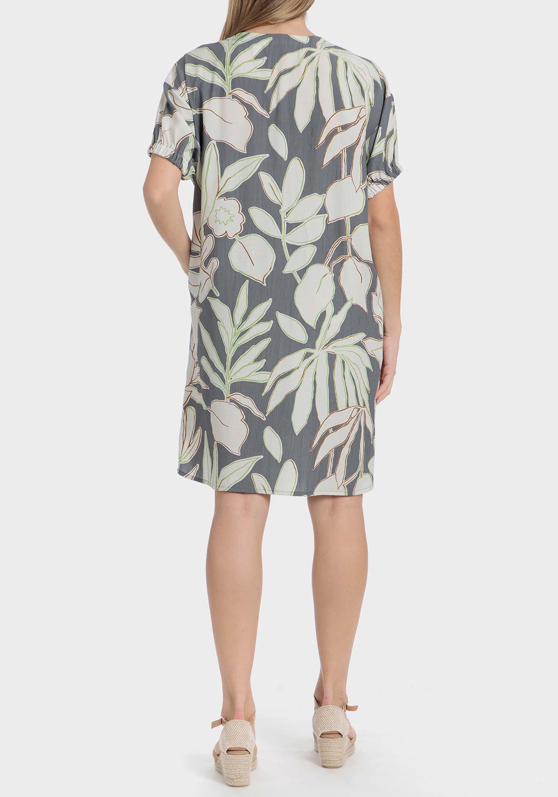 Punt Roma Printed dress - Beige 2 Shaws Department Stores