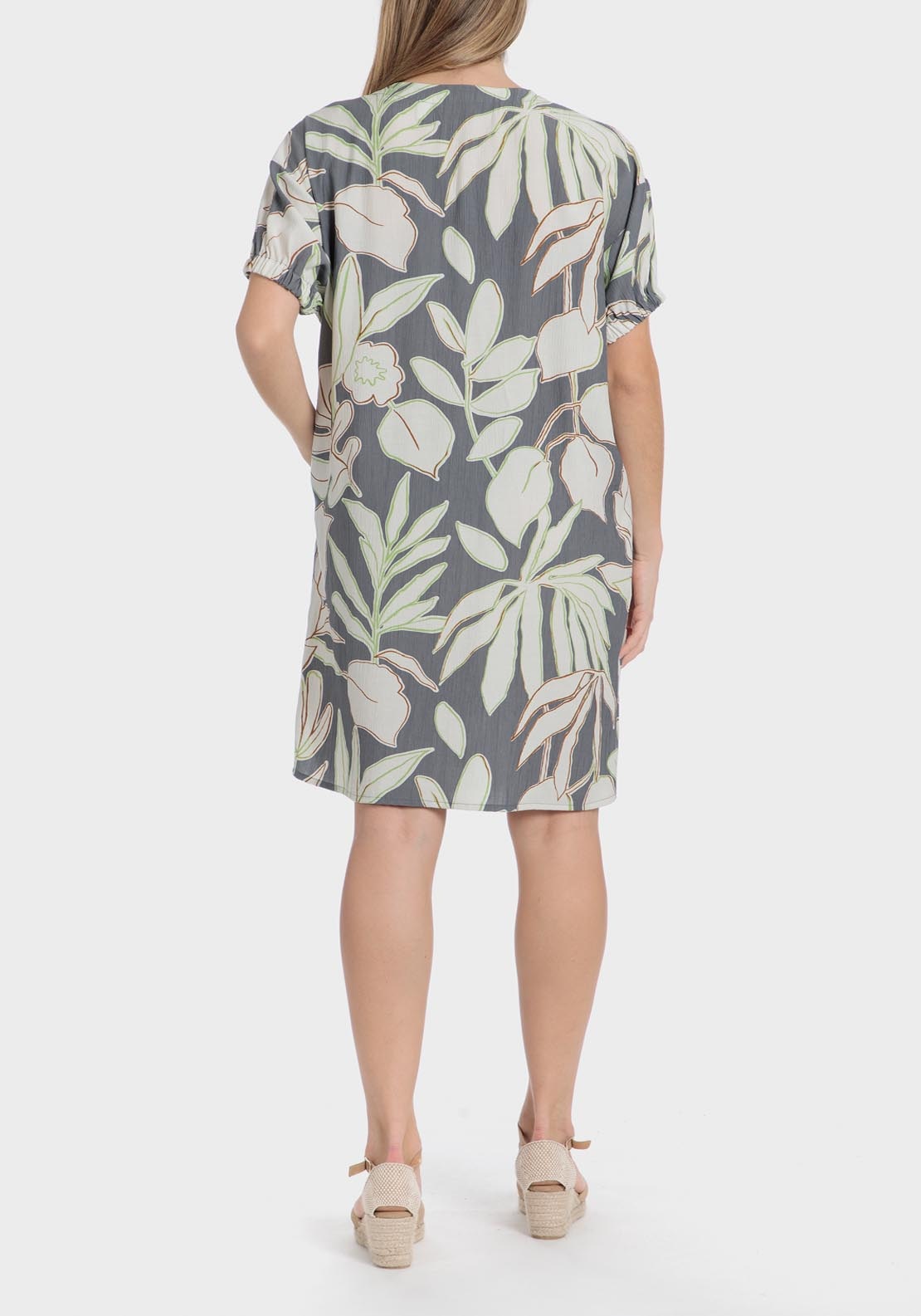 Punt Roma Printed dress - Beige 4 Shaws Department Stores