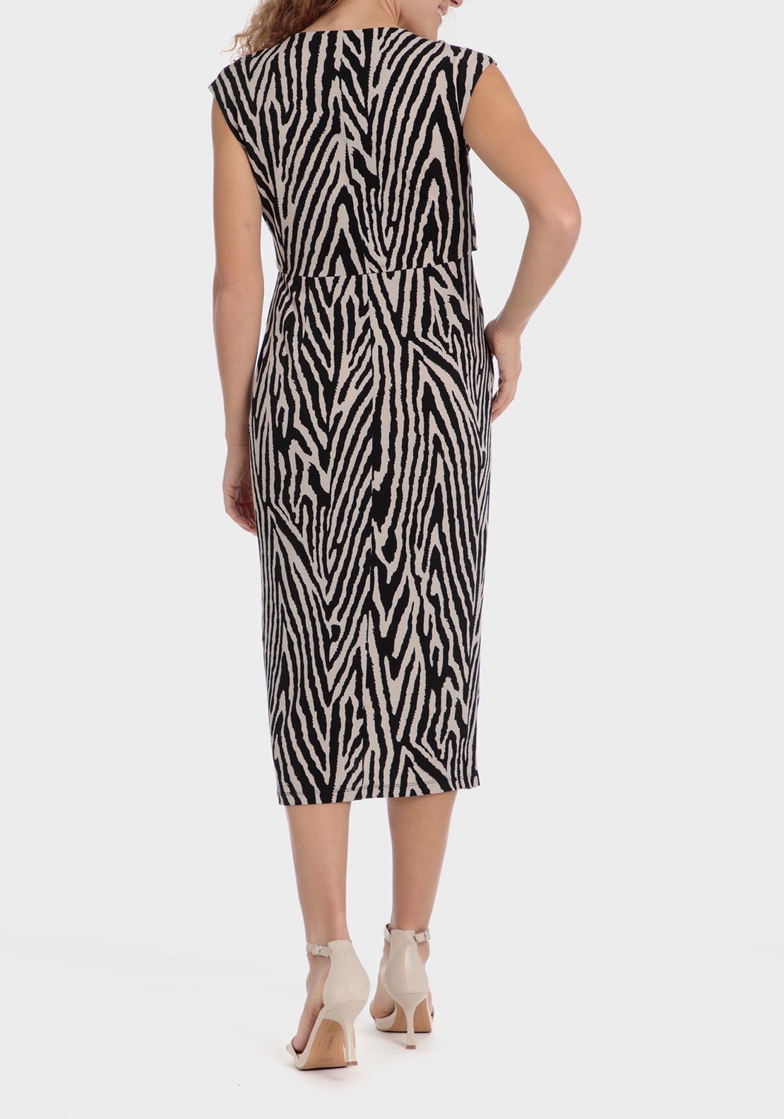Punt Roma Printed Dress - Black 2 Shaws Department Stores