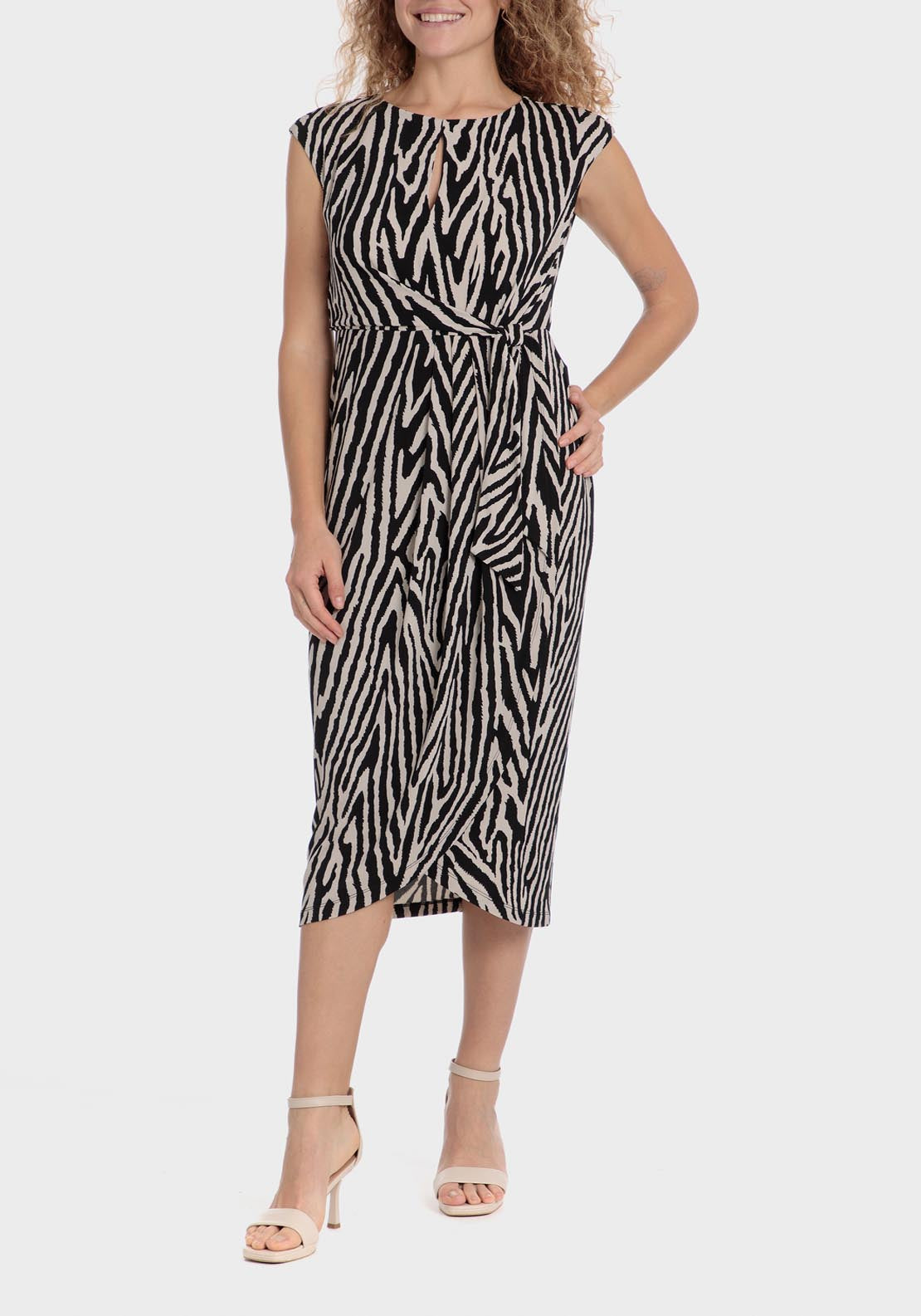 Punt Roma Printed Dress - Black 1 Shaws Department Stores