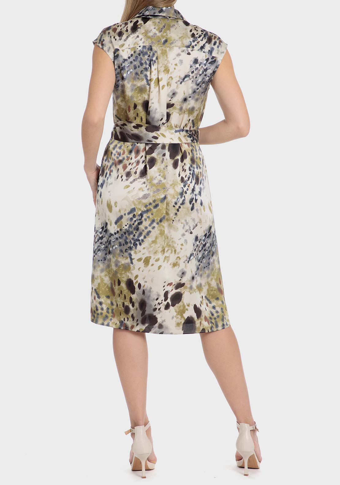 Punt Roma Animal print dress - White / Green 2 Shaws Department Stores