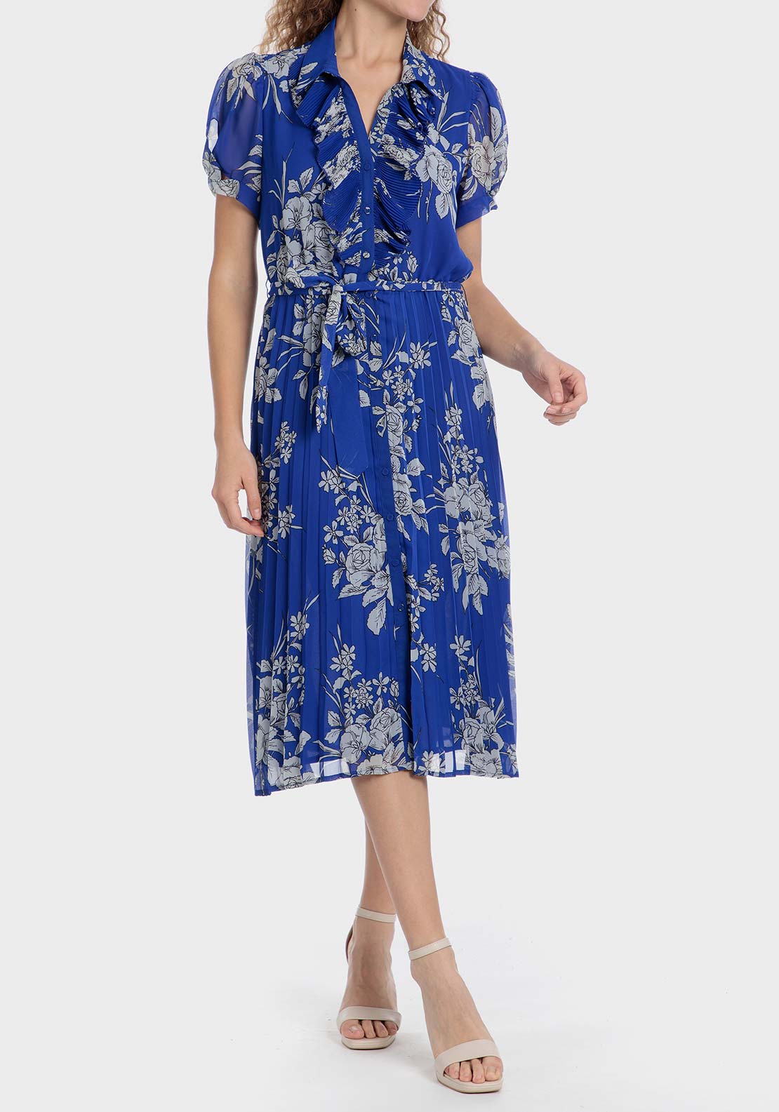 Punt Roma Printed dress - Blue Electric 1 Shaws Department Stores
